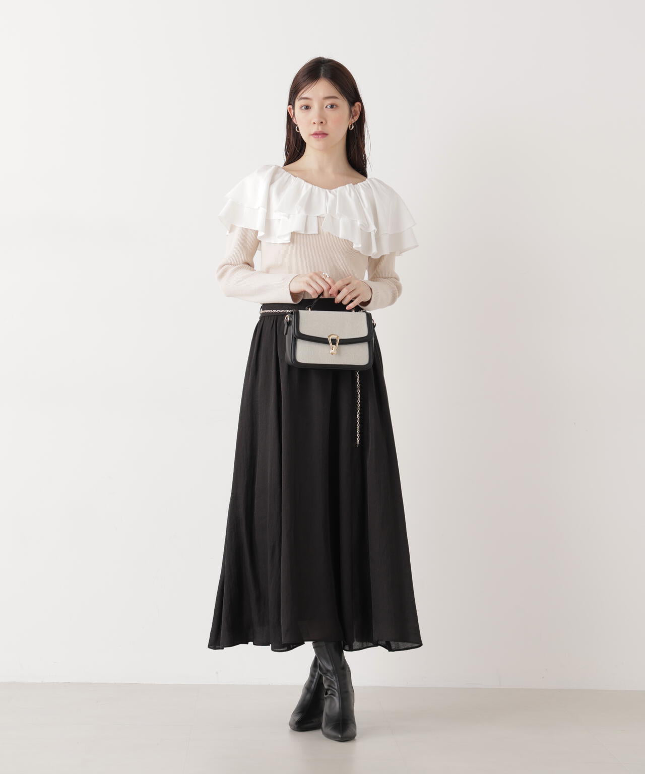 ボリュームラッフルニット【ピンク×ピンク：official site・一部店舗限定】