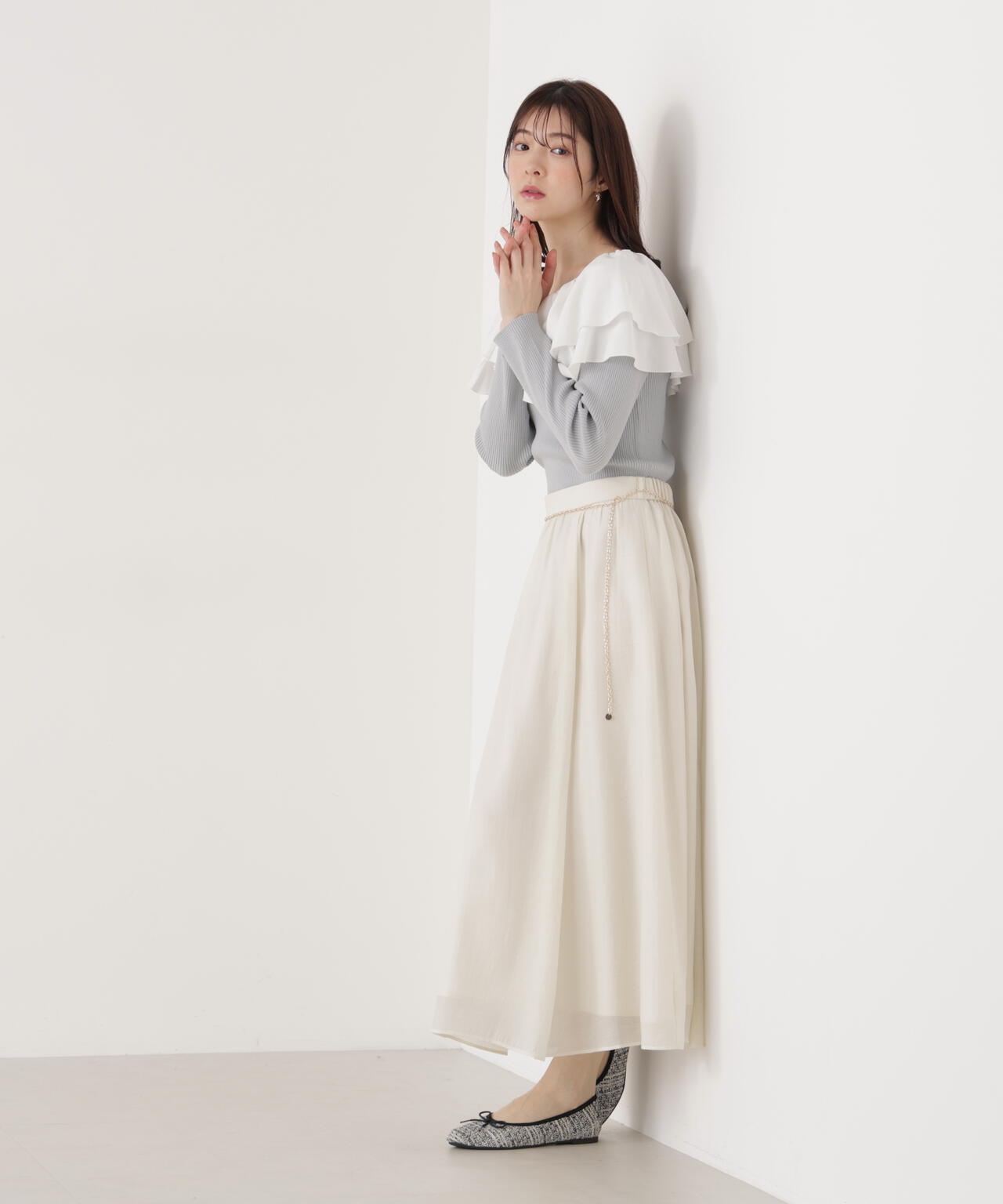 ボリュームラッフルニット【ピンク×ピンク：official site・一部店舗限定】