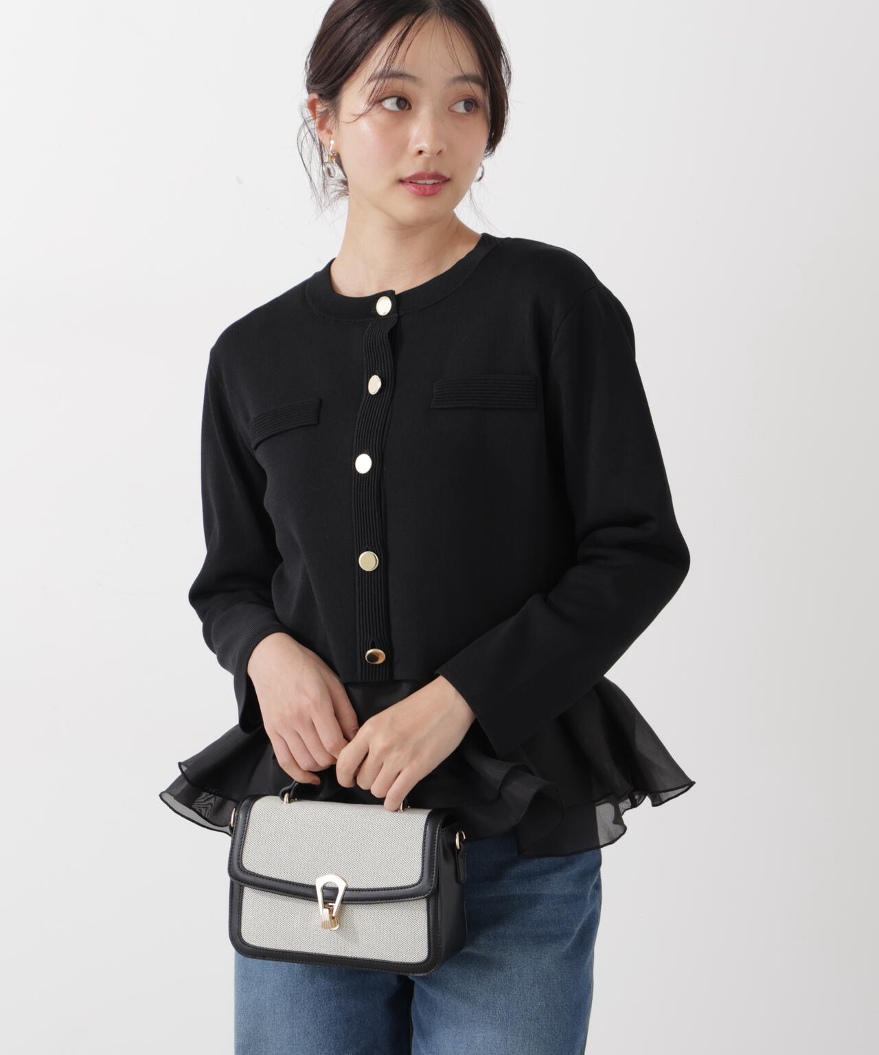 ＜ウォッシャブル＞〈a/mie〉シルク混ニットカーディガン