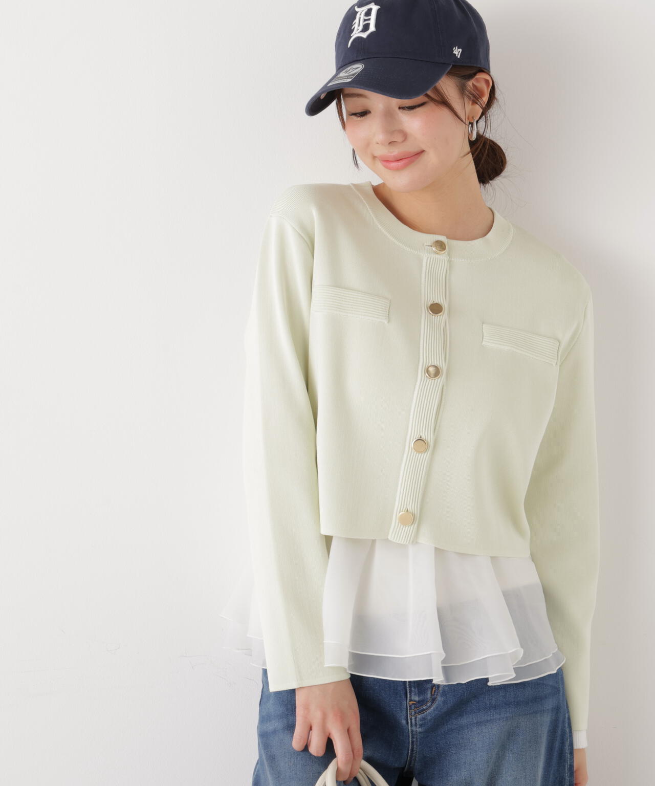 ＜ウォッシャブル＞〈a/mie〉シルク混ニットカーディガン