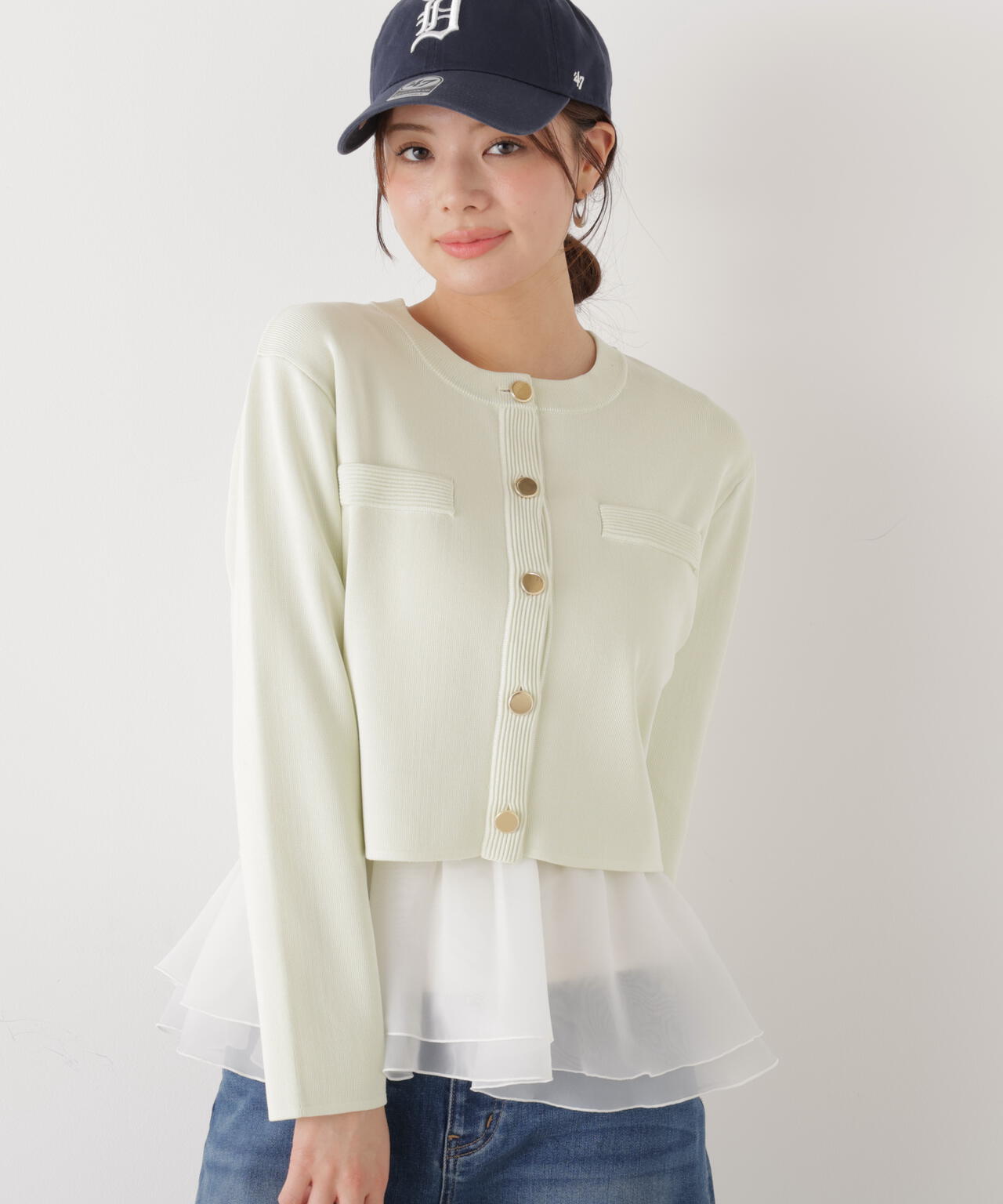 ＜ウォッシャブル＞〈a/mie〉シルク混ニットカーディガン