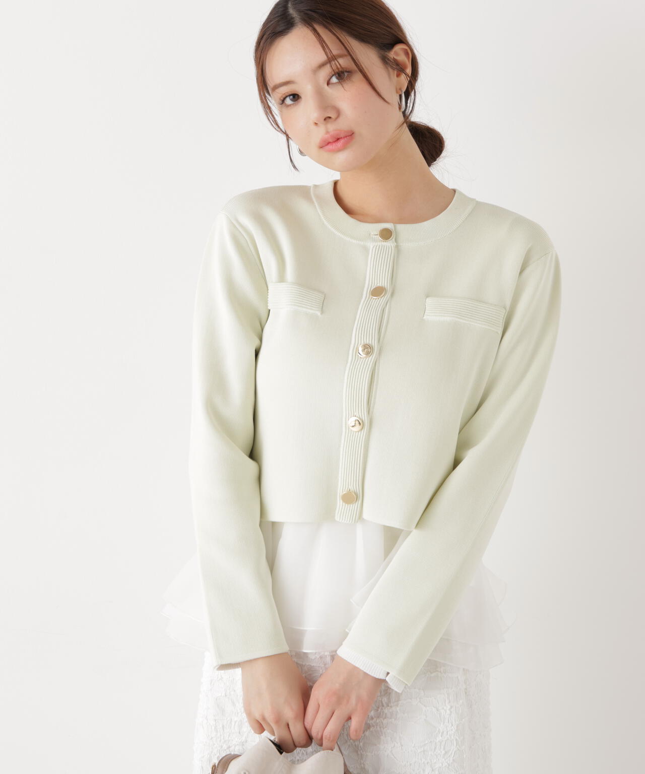 ＜ウォッシャブル＞〈a/mie〉シルク混ニットカーディガン