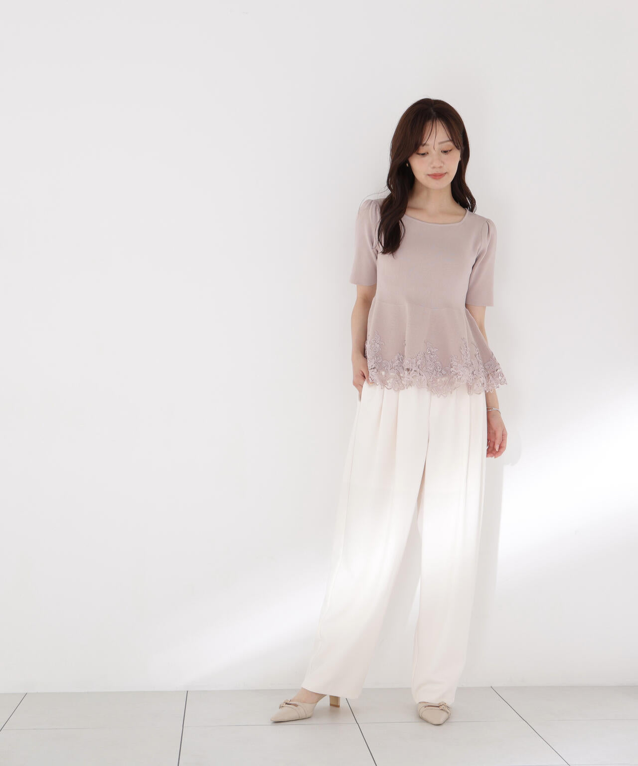 ＜中川紅葉さん着用＞〈a/mie〉イージーバレルパンツ