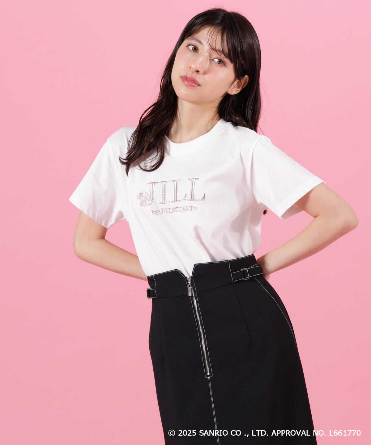 ＜マイメロディ＆クロミコラボ＞オーガニックコットン刺繍ロゴTシャツ