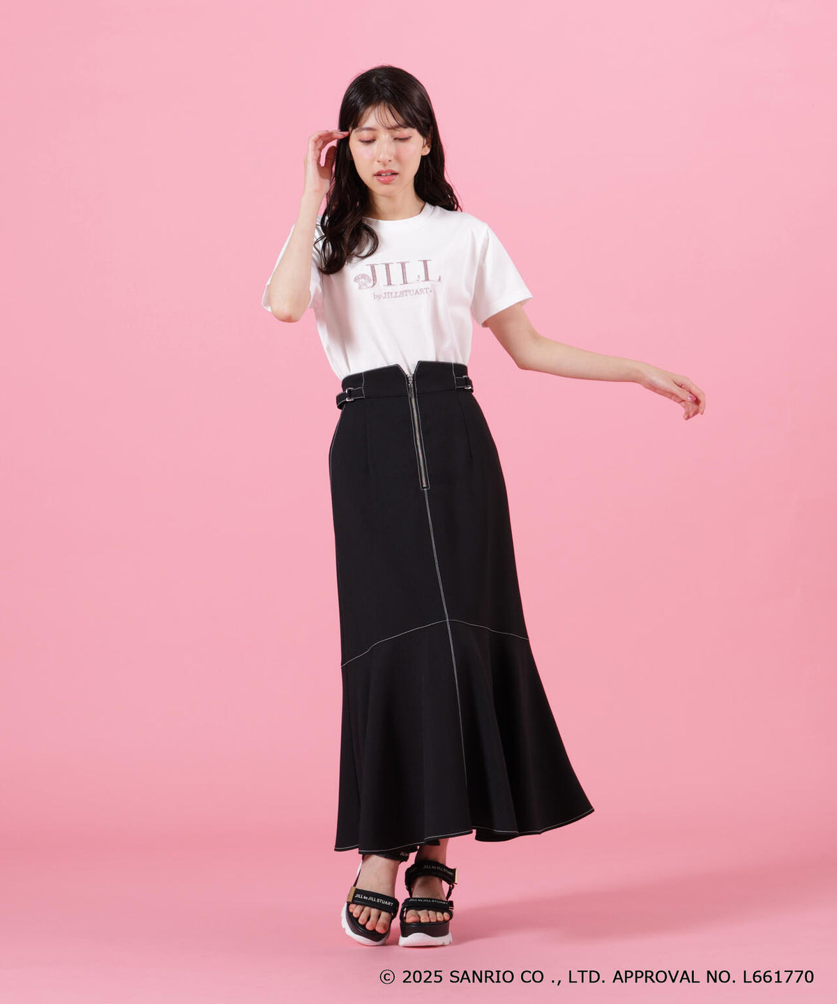 ＜マイメロディ＆クロミコラボ＞オーガニックコットン刺繍ロゴTシャツ