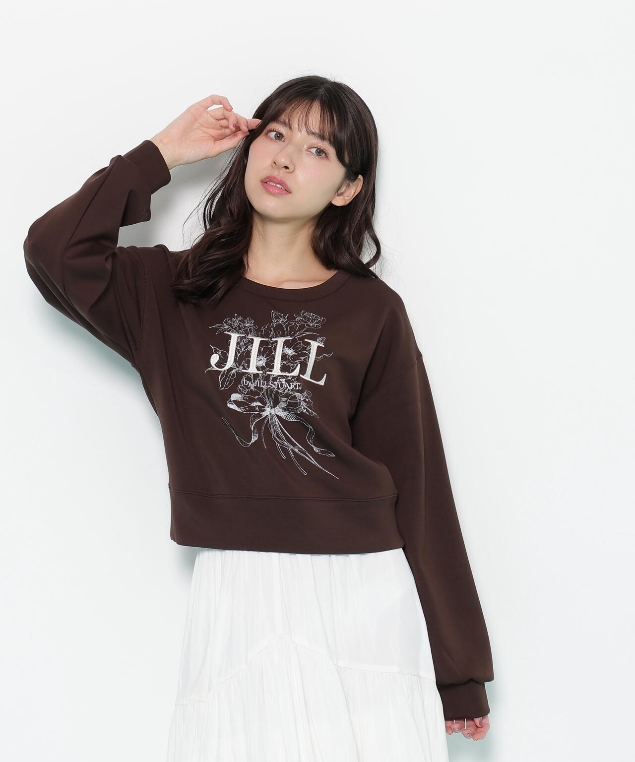 リボンブーケロゴ刺繍スウェット