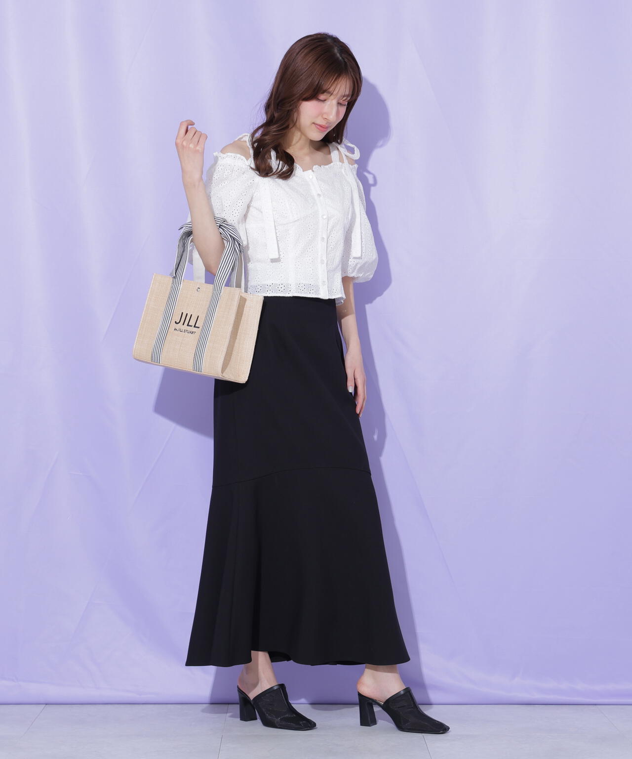 バックレースダウンマーメイドスカート
