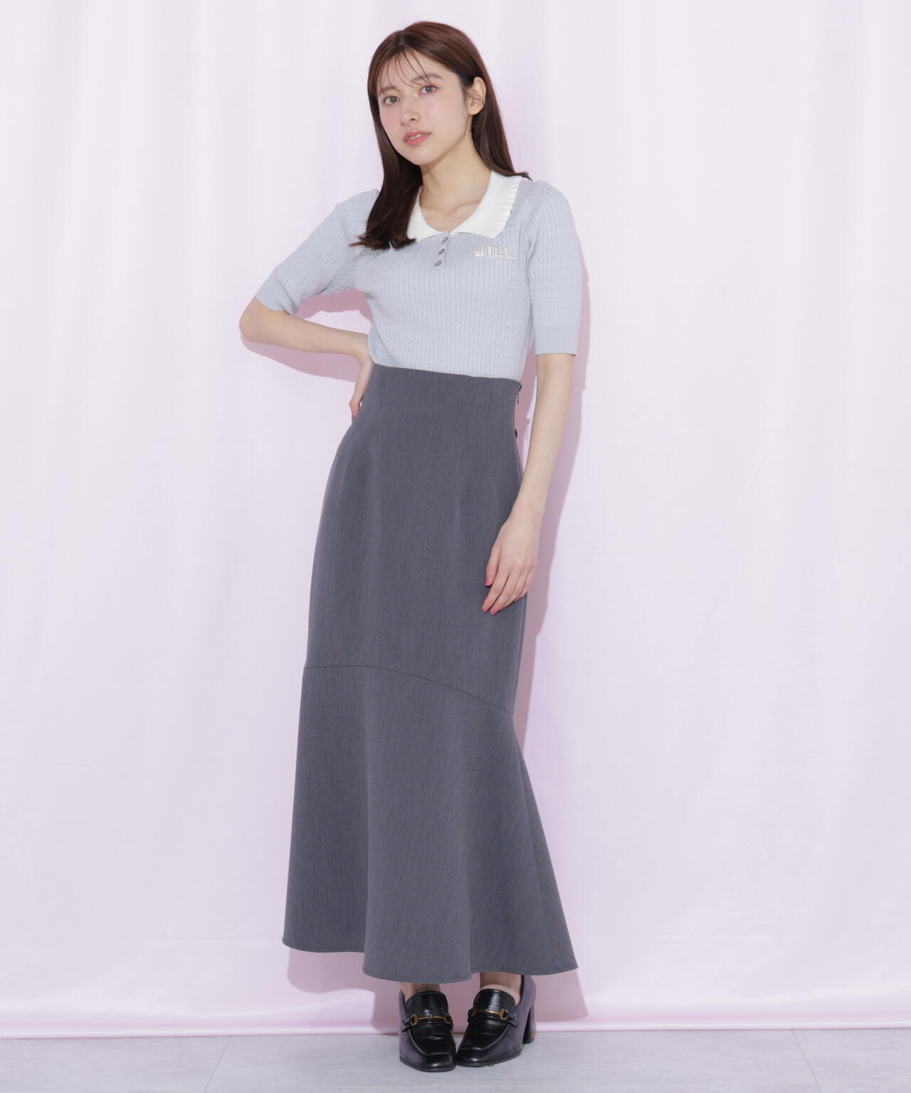バックレースダウンマーメイドスカート