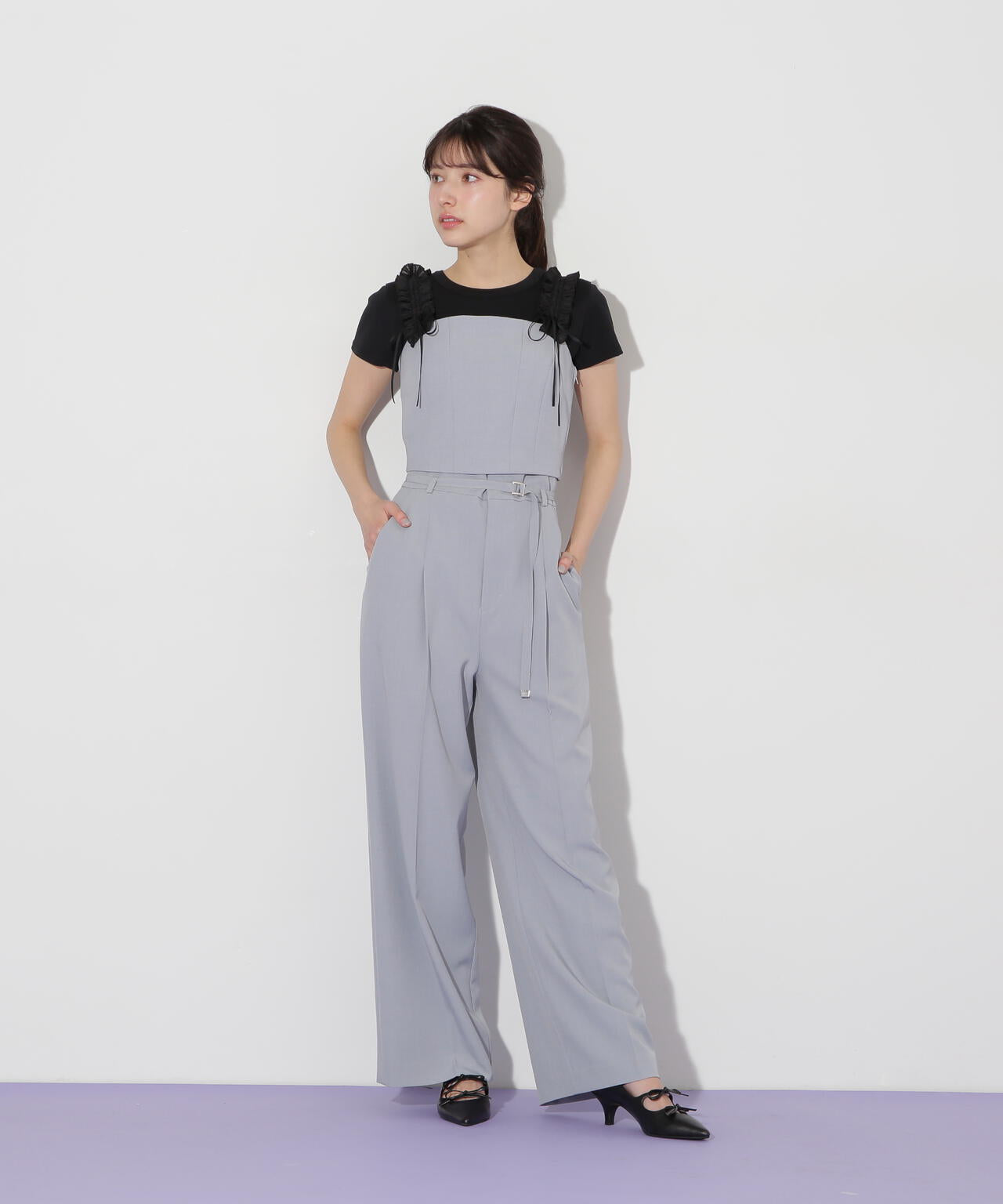 〈セットアップ対応〉サマーツイルワイドパンツ