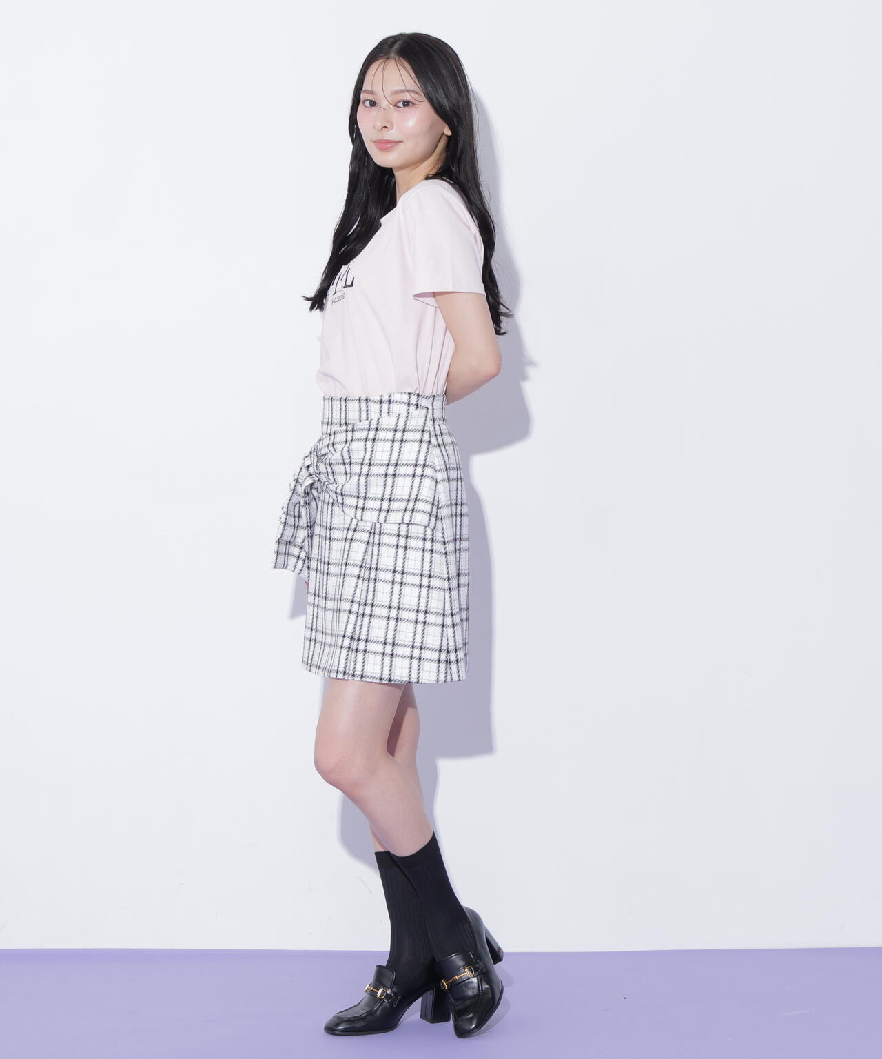 〈RIBBONシリーズ〉アシメリボンミニスカート