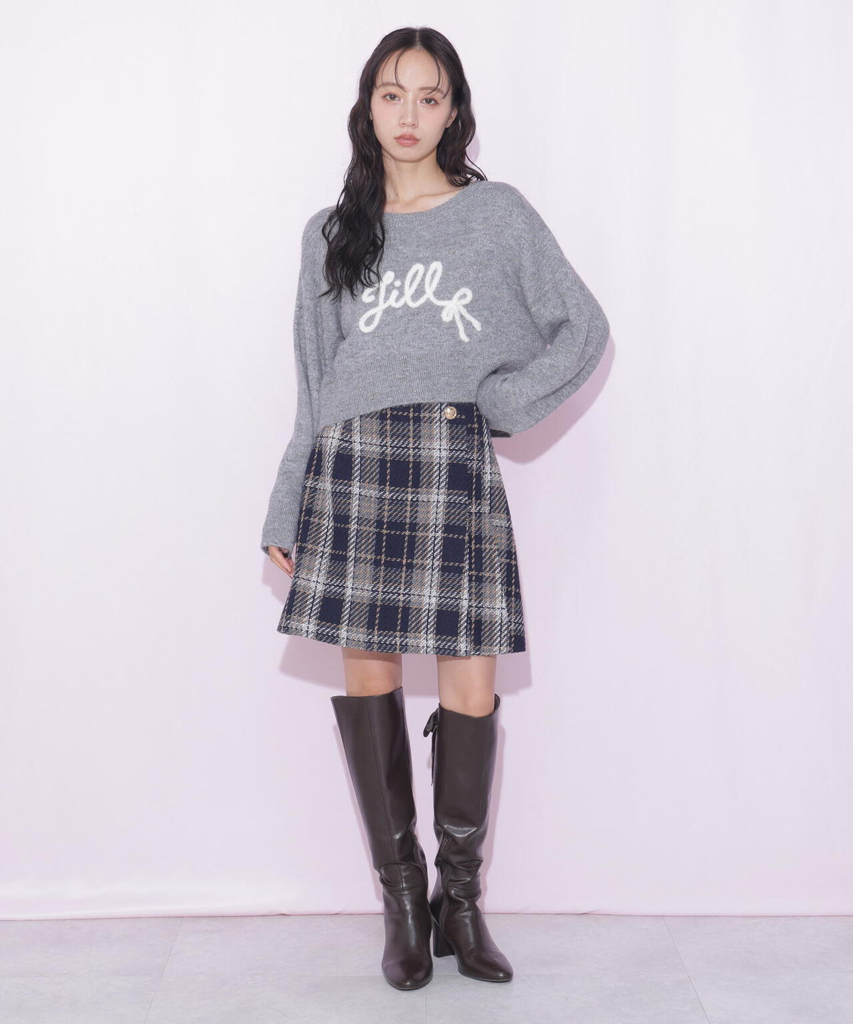 ロービングチェックミニスカート