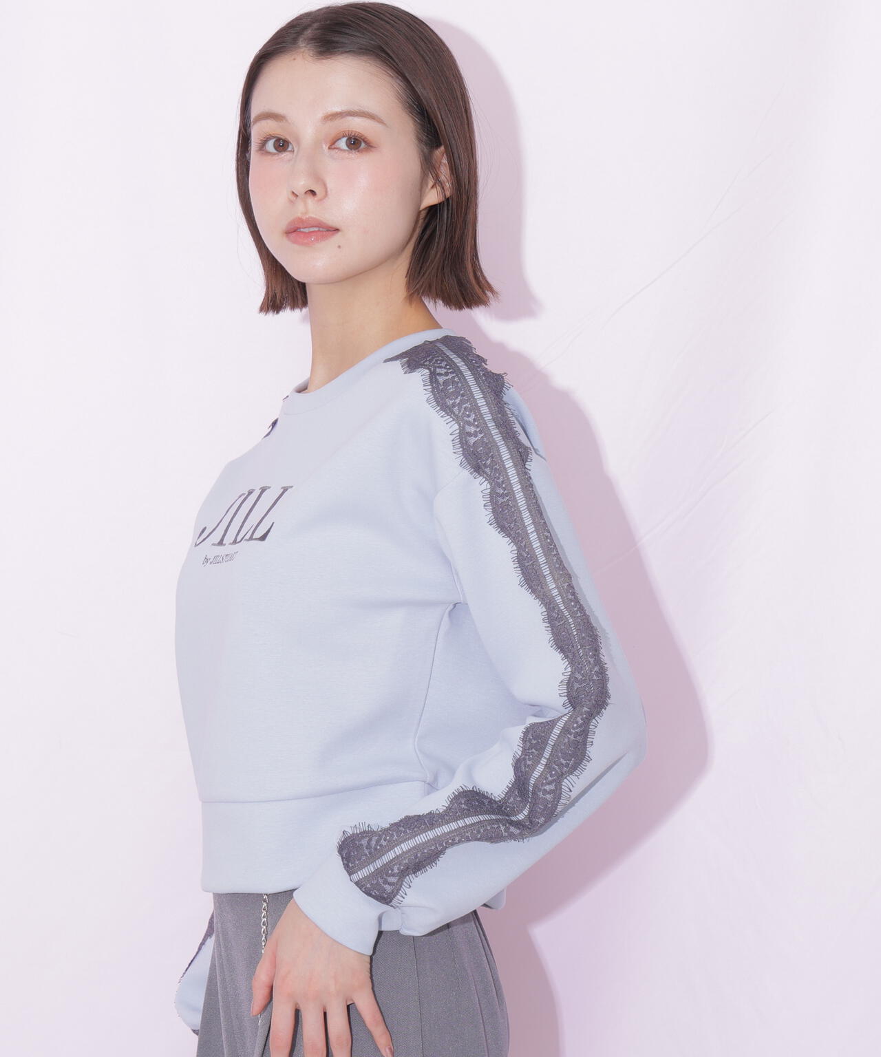 ラインレースロゴスウエット