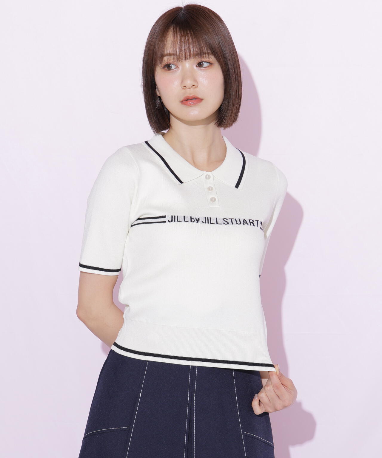ラインロゴポロニット