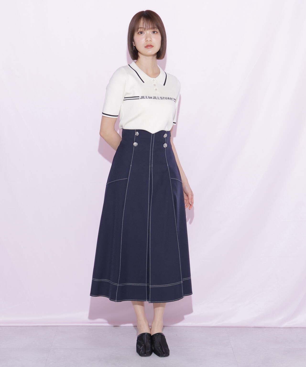 ラインロゴポロニット