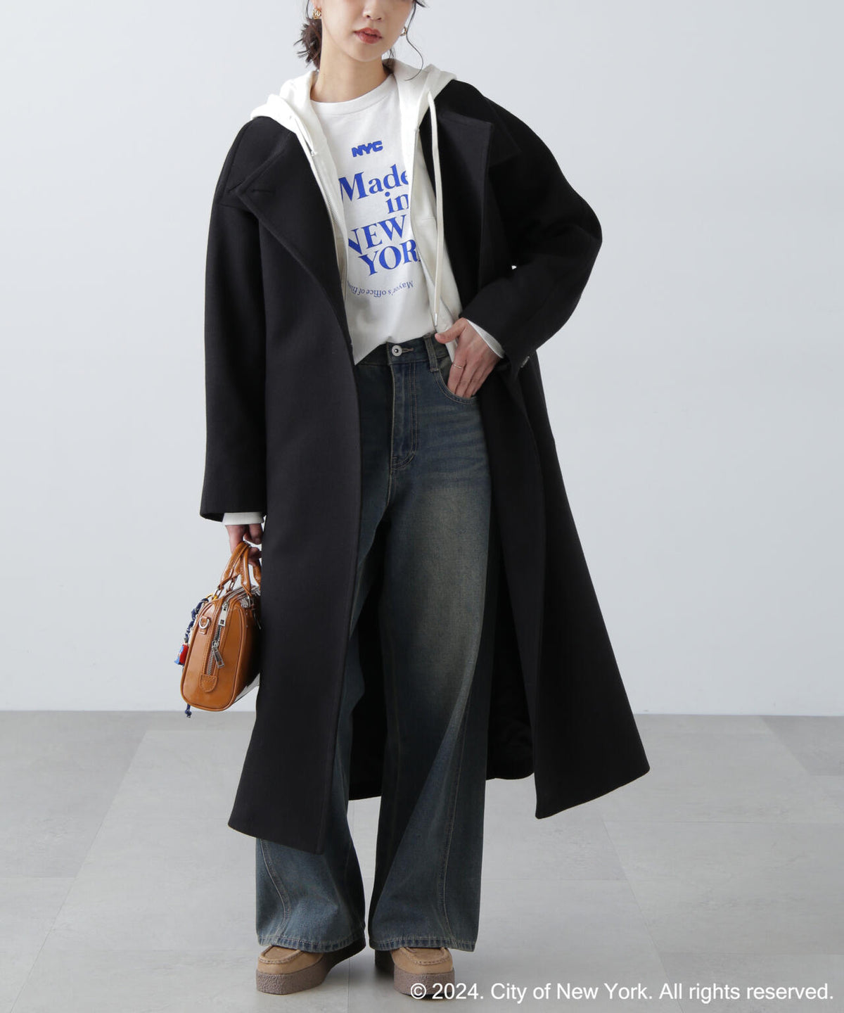 【3サイズ展開XS-M】スタンドカラーロングコート【低身長サイズ有】