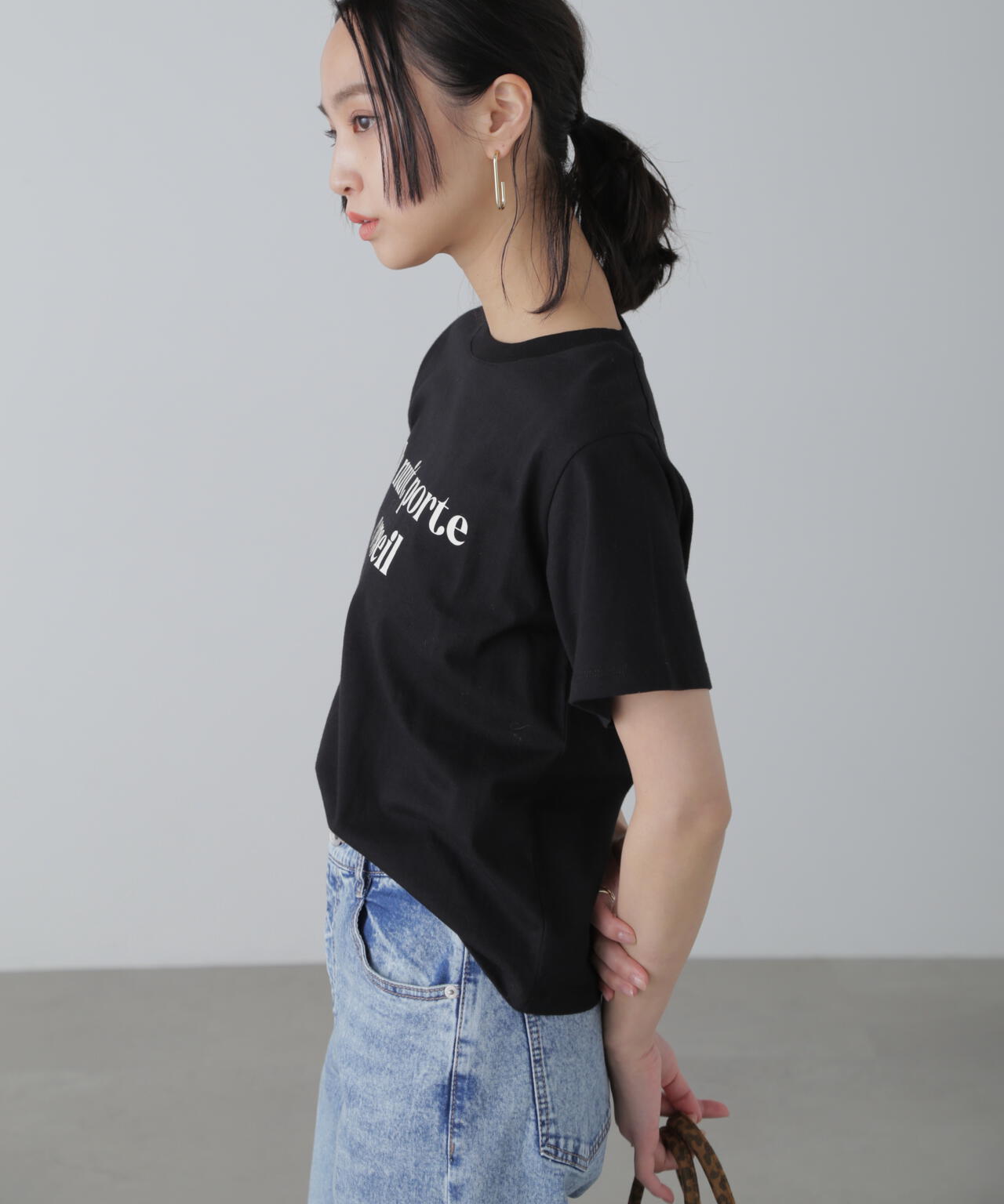 カラーフレンチロゴプリントTシャツ