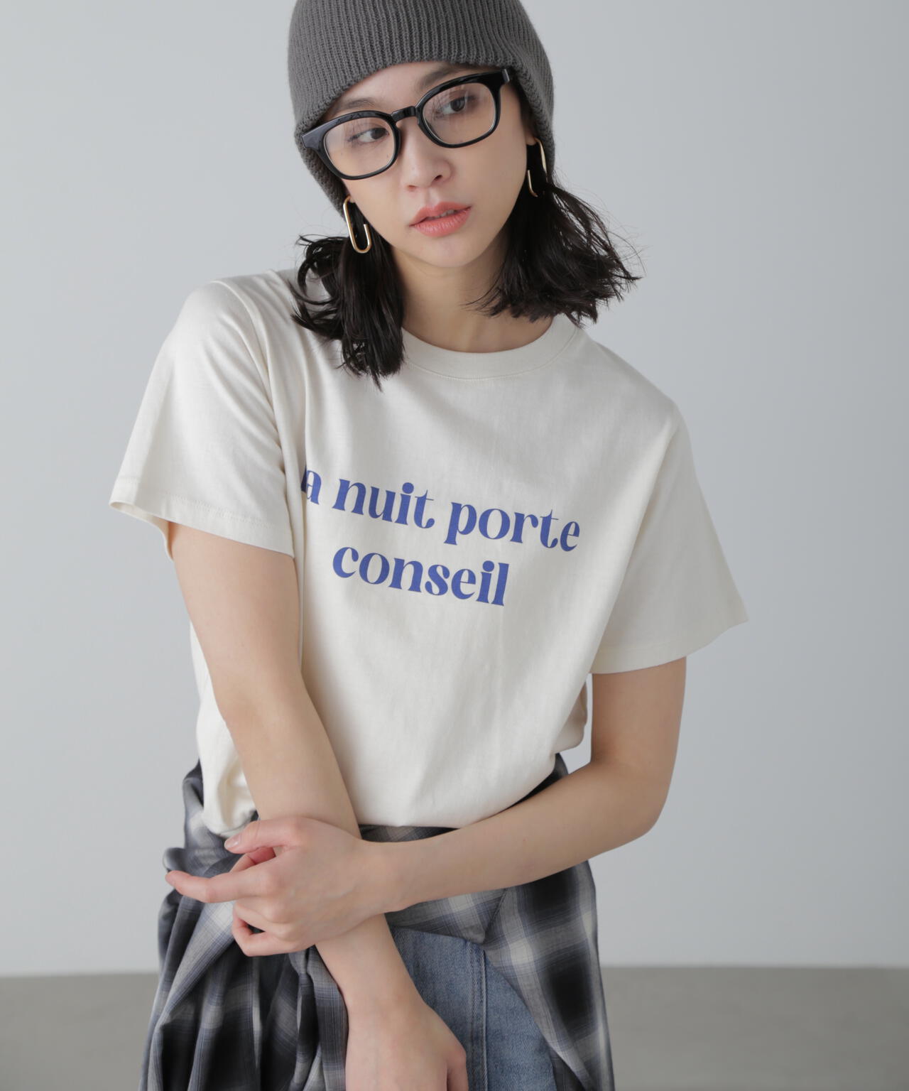 カラーフレンチロゴプリントTシャツ