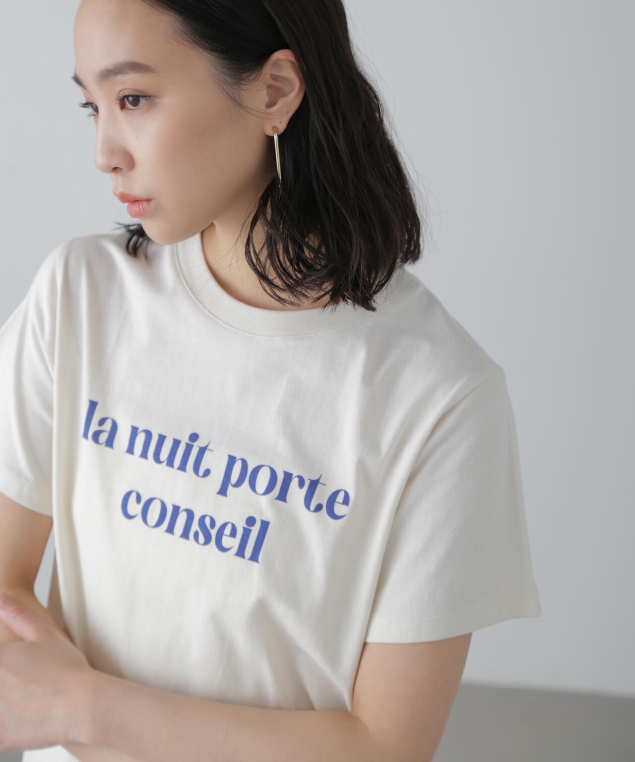 カラーフレンチロゴプリントTシャツ