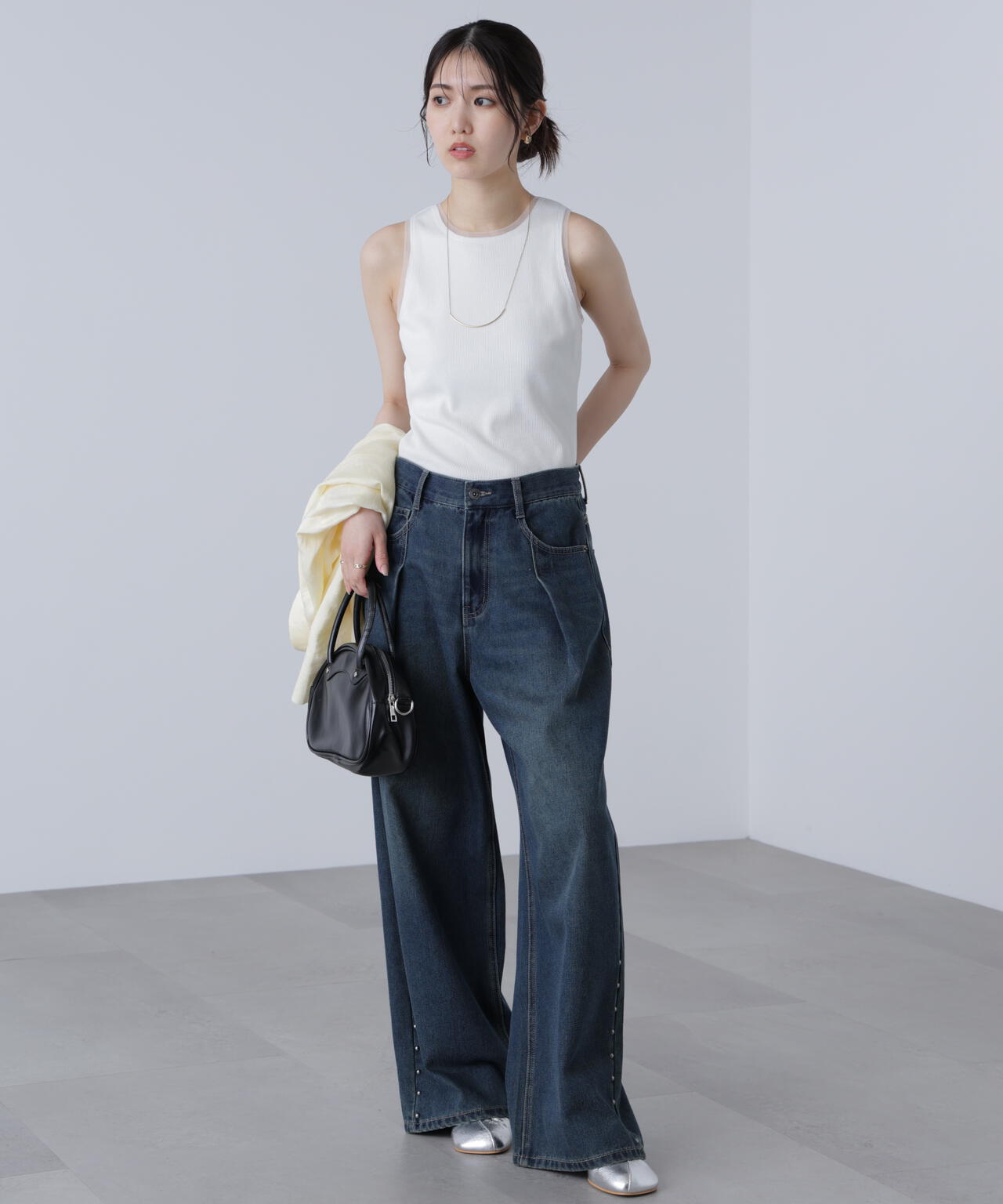 ［MFM］カップ付アメスリチュールラメタンク