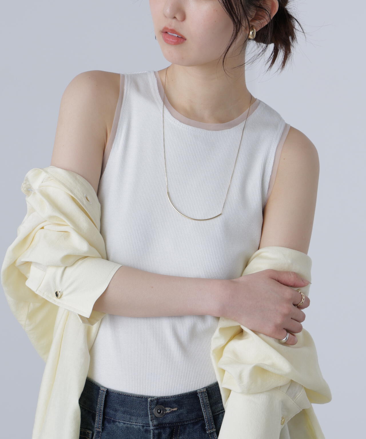 ［MFM］カップ付アメスリチュールラメタンク