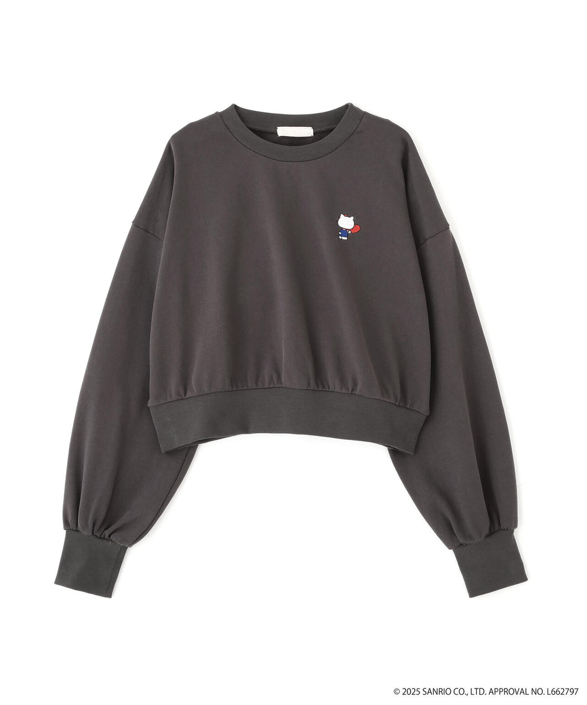 【HELLO KITTY】サンリオキャラクターズコラボ SHORT SWEAT ショートスウェット 胸KITTY×背面LOGO