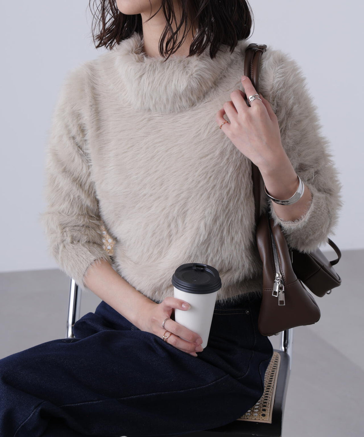 〈ＭＦＭ〉シャギータートルニット