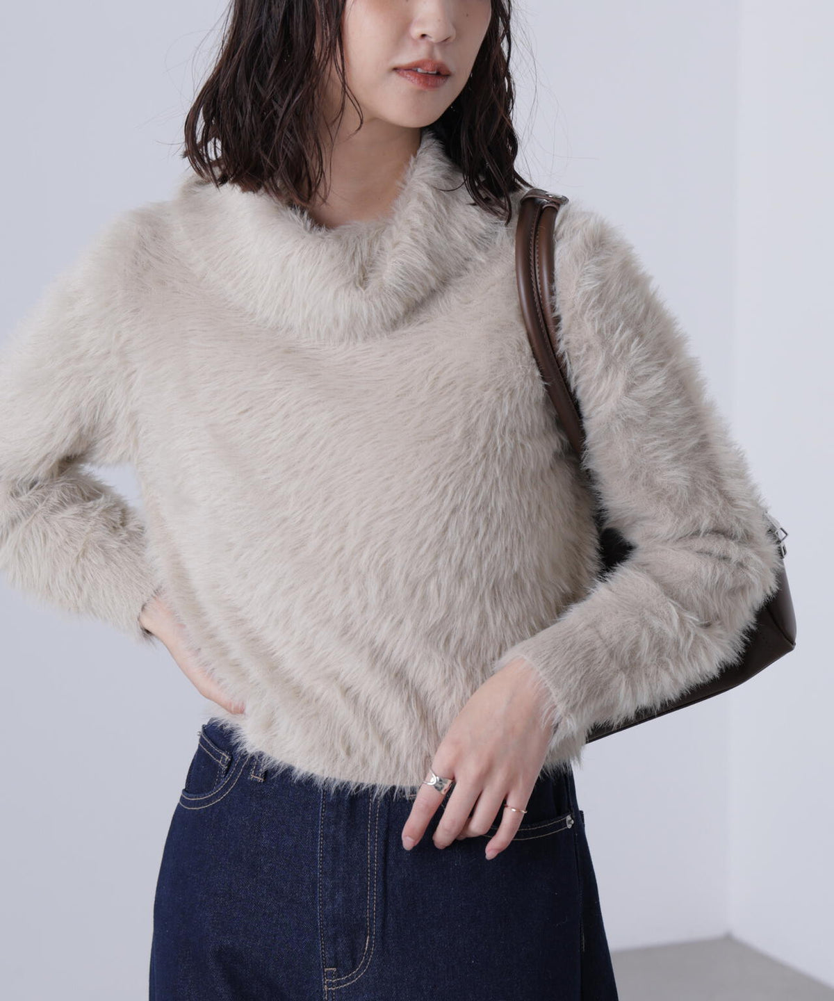 〈ＭＦＭ〉シャギータートルニット