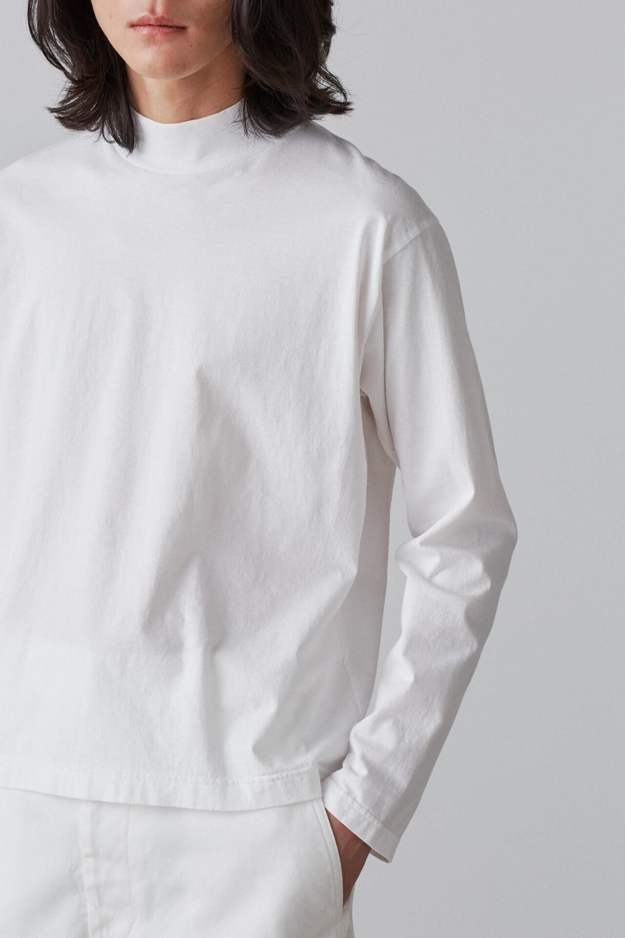 Ｙ / ORGANIC COTTON JERSEY MOCK NECK L/S T