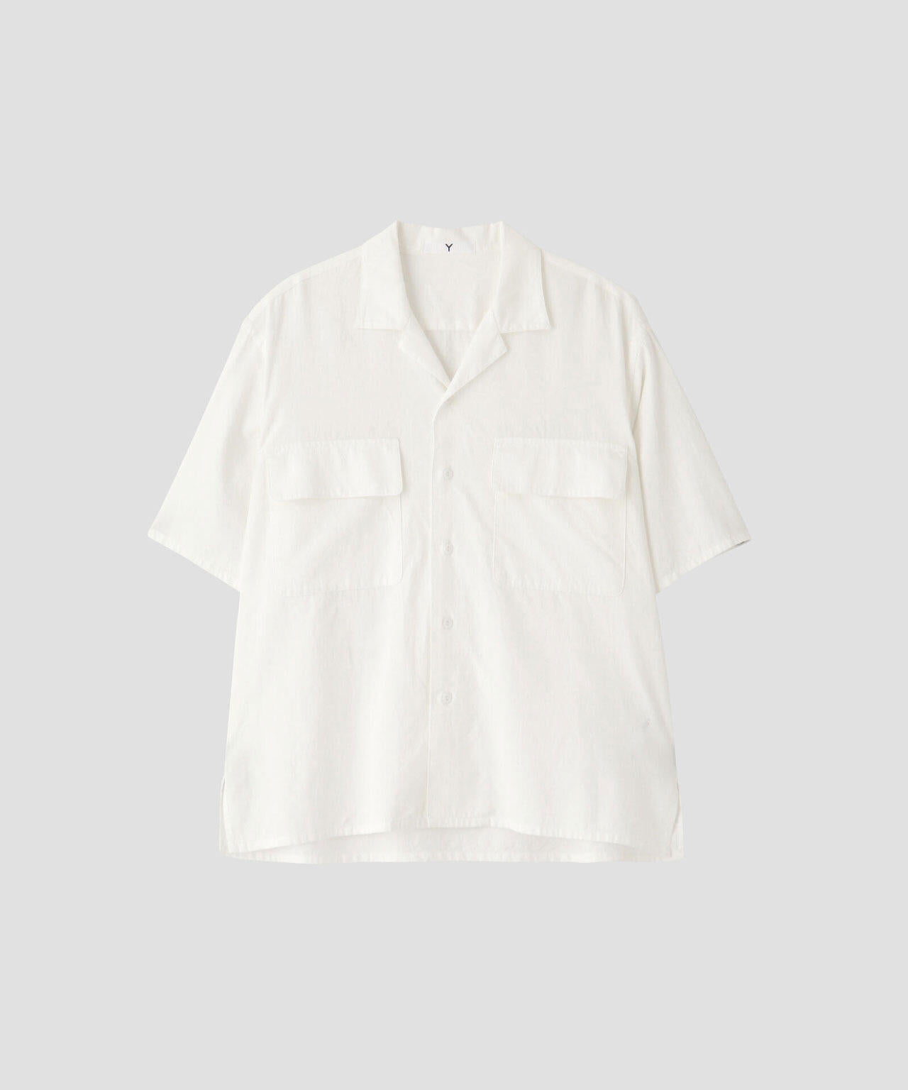 Ｙ / ORGANIC COTTON WASHER SATIN OPEN COLLAR SHIRT