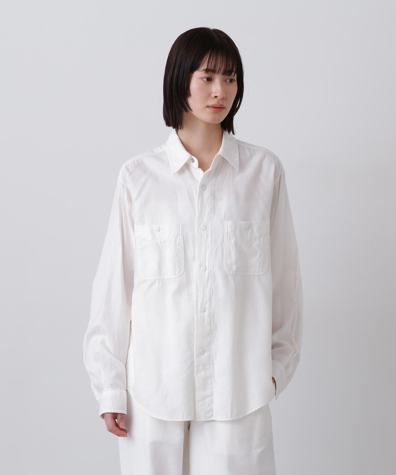 Ｙ /  BRUSHED ORGANIC COTTON TENCEL SNAP SHIRT