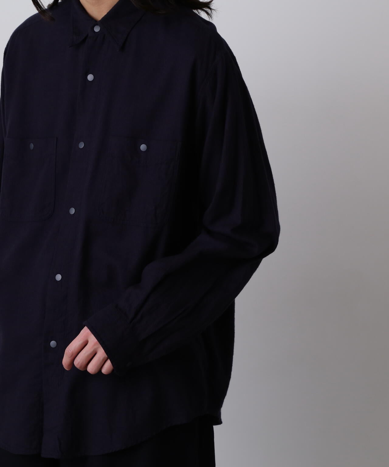Ｙ /  BRUSHED ORGANIC COTTON TENCEL SNAP SHIRT