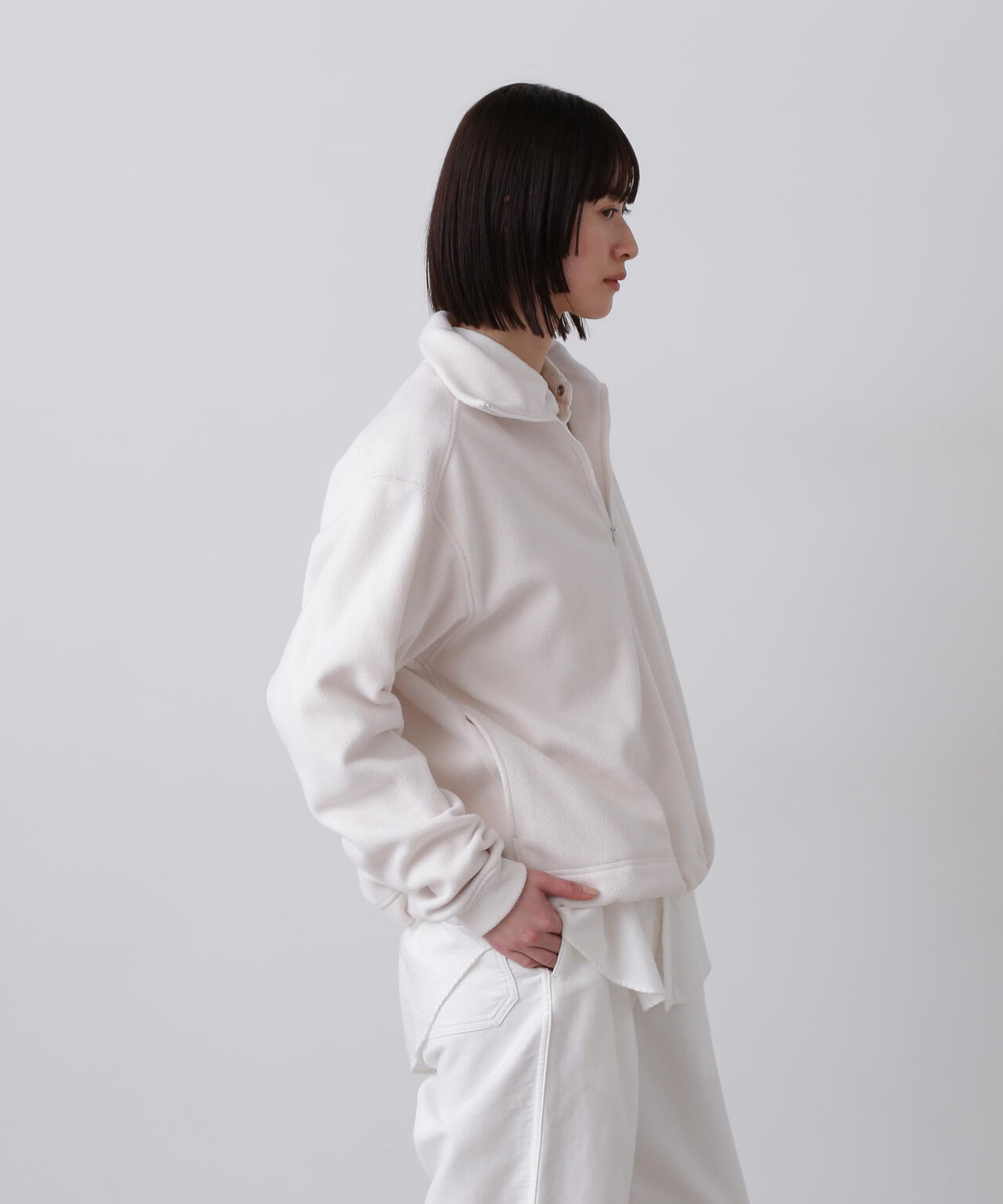 Ｙ / RECYCLE POLYESTER FLEECE HALF ZIP PULL OVER