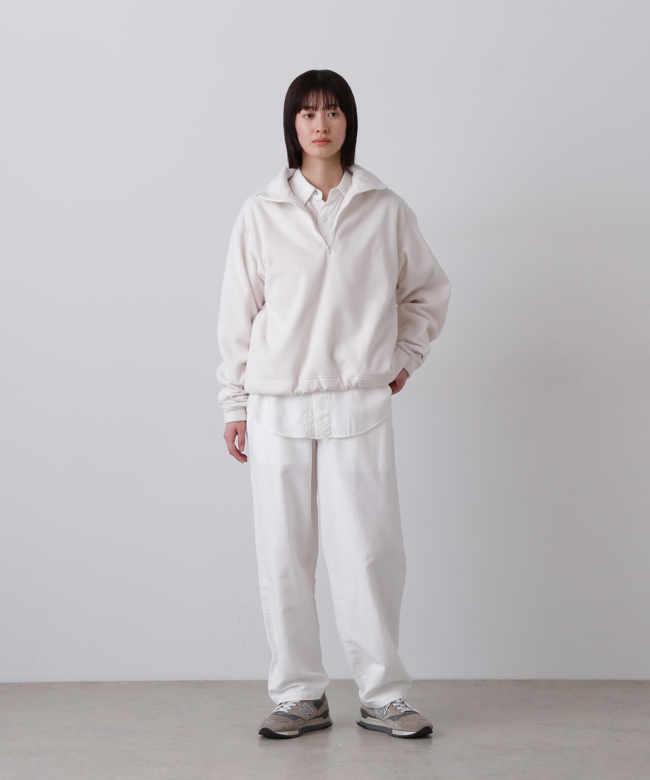 Ｙ / RECYCLE POLYESTER FLEECE HALF ZIP PULL OVER