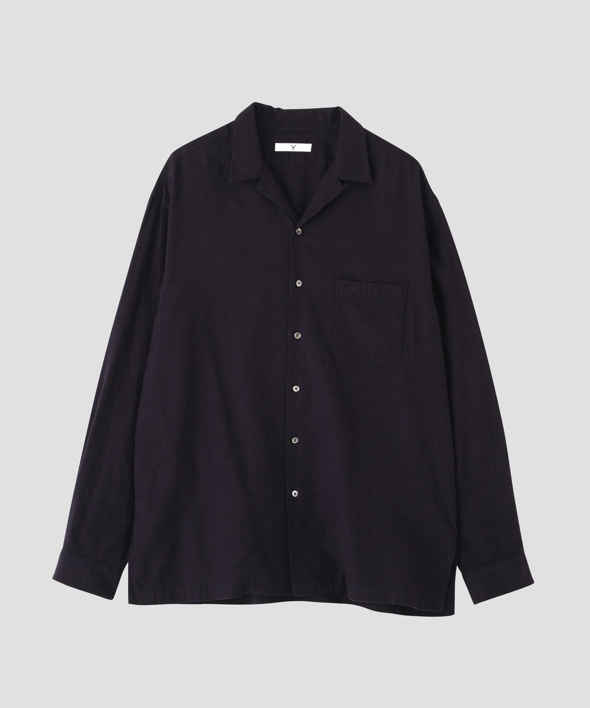 Ｙ /  [UNISEX] BRUSHED ORGANIC COTTON TENCEL OPEN COLLAR SHIRT