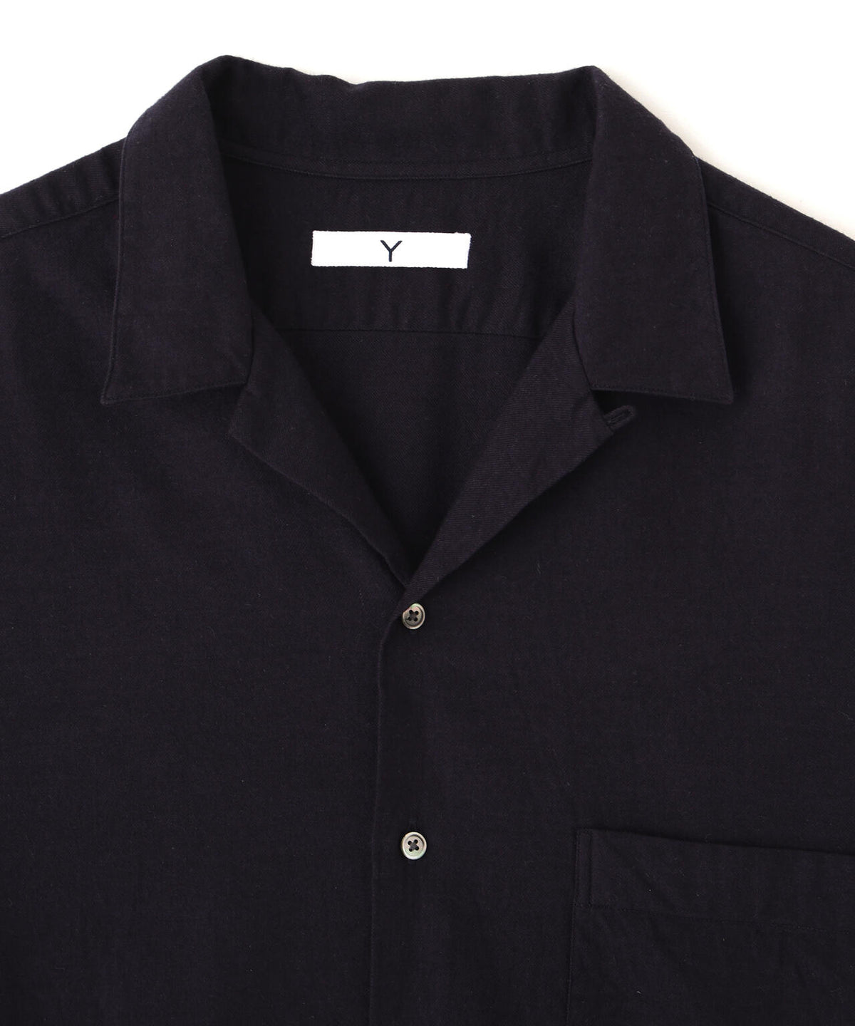 Ｙ /  [UNISEX] BRUSHED ORGANIC COTTON TENCEL OPEN COLLAR SHIRT