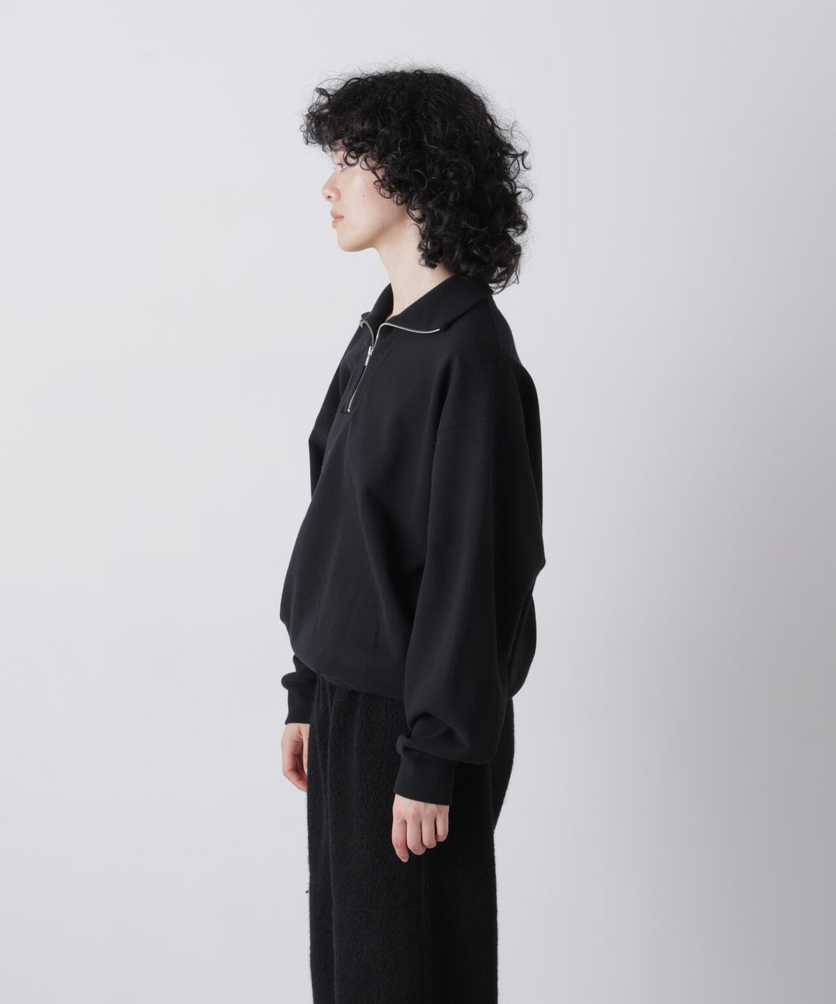Ｙ /  [UNISEX] ORGANIC COTTON BLEND HEAVY WEIGHT FLEECE HALF ZIP