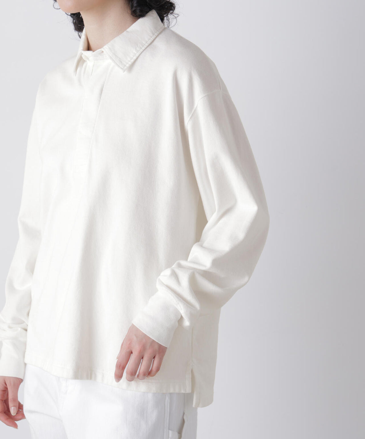 Ｙ /  [UNISEX] ORGANIC COTTON BLEND LIGHT WEIGHT FLEECE RUGBY SHIRT