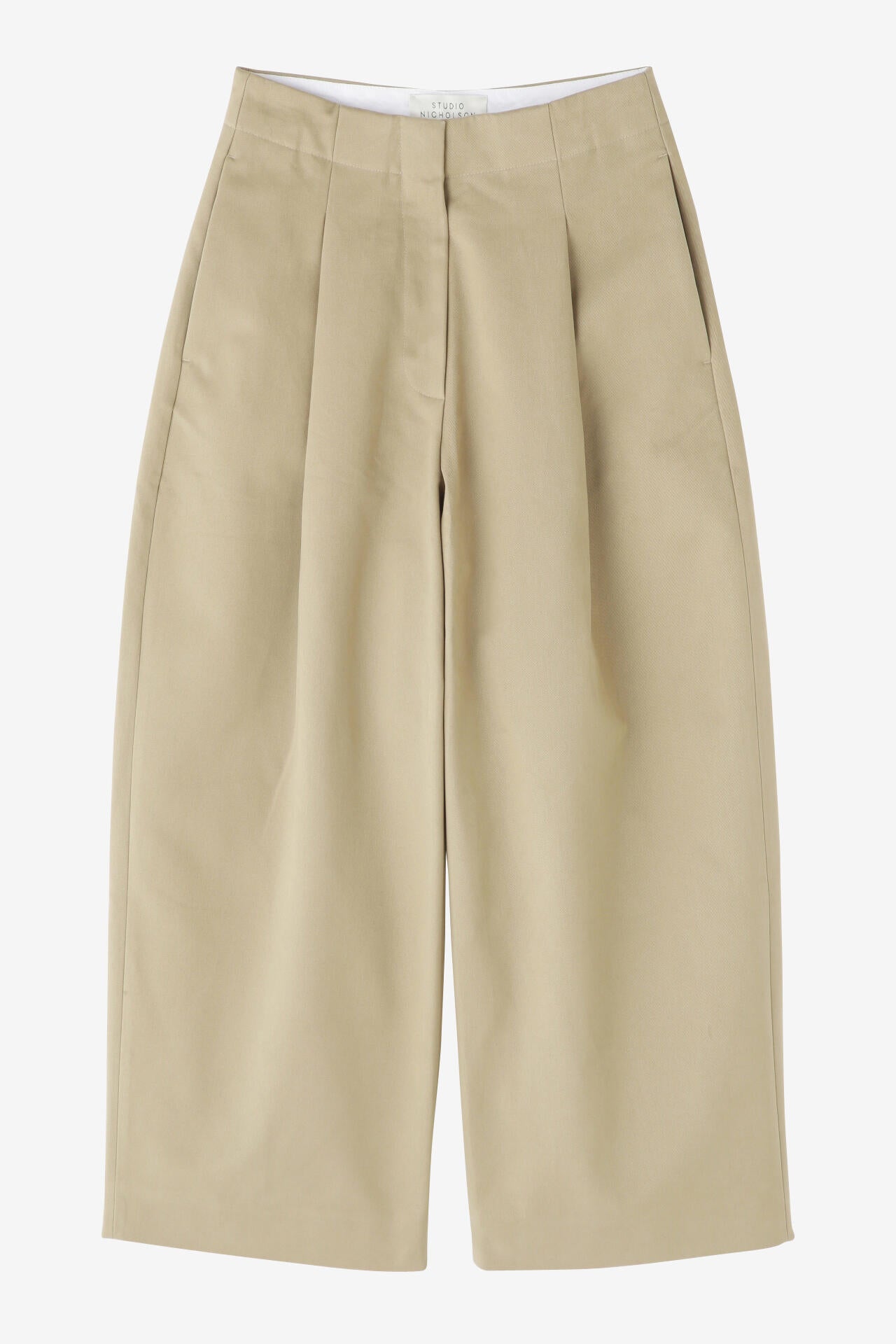 STUDIO NICHOLSON / PEACHED COTTON TWILL DEEP PLEAT VOLUME ANKLE CROP
