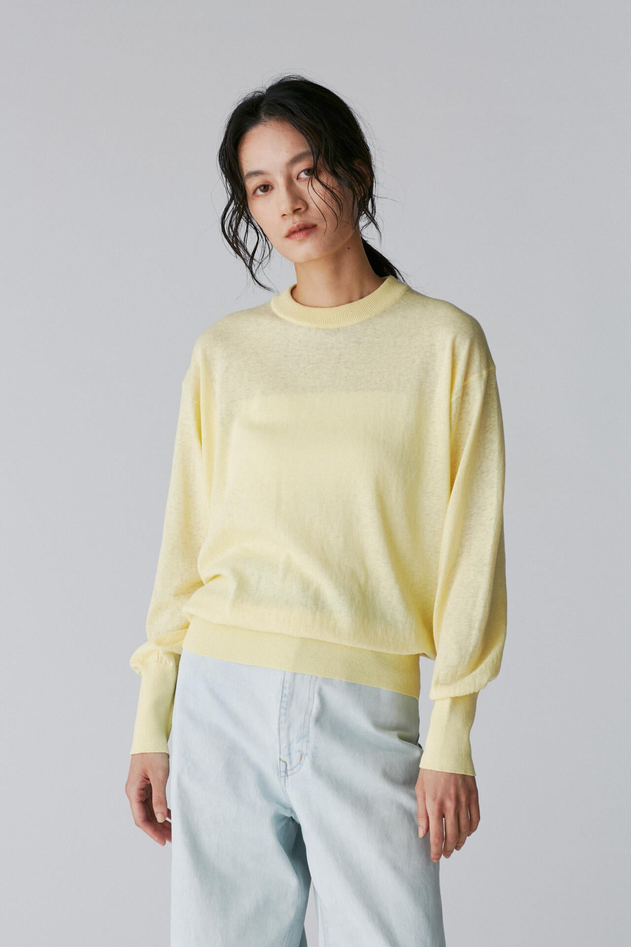 ATON / RECYCLED FRESCA CREWNECK SEWATER