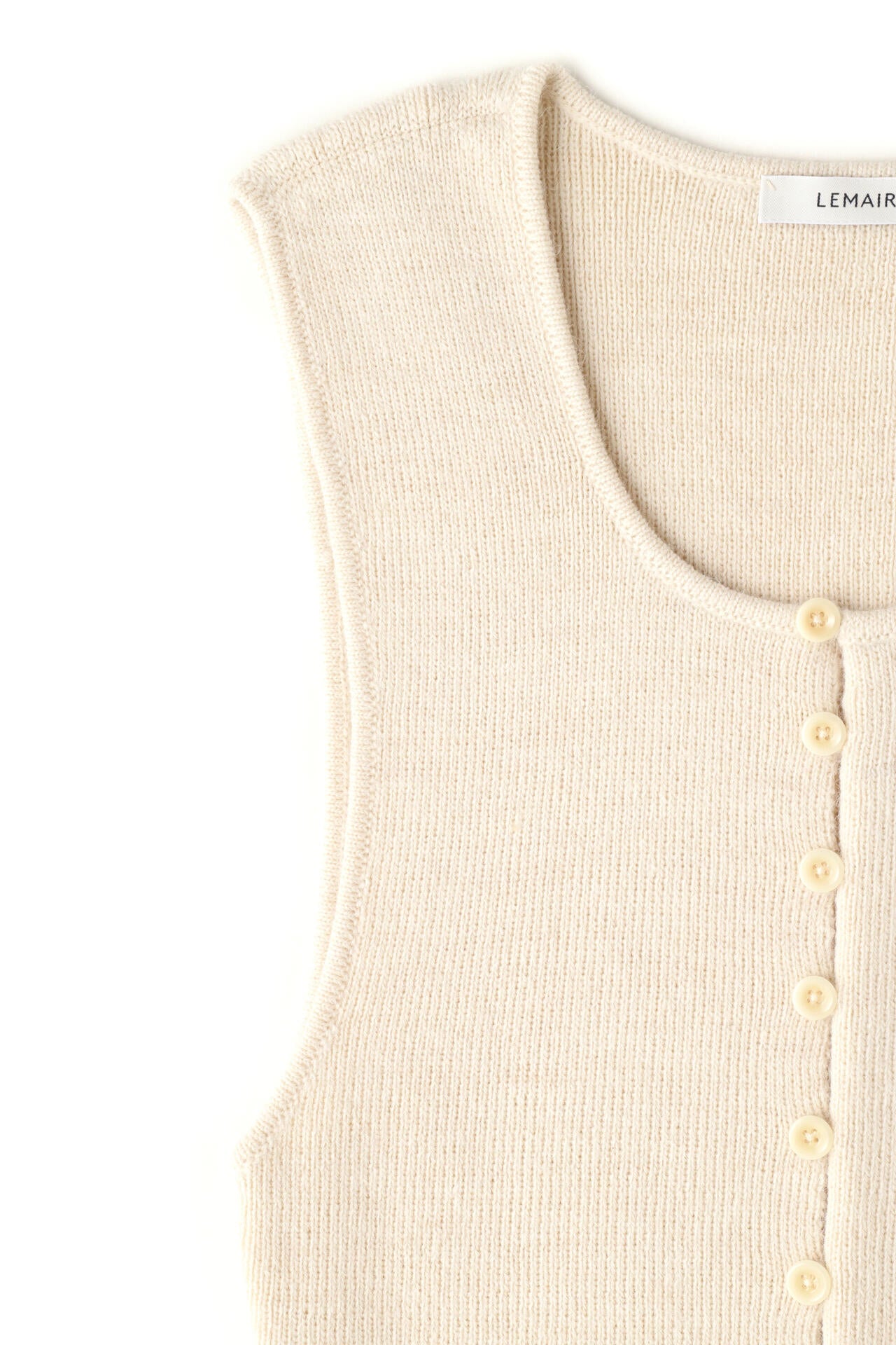 LEMAIRE / SLEEVELESS FITTED CARDIGAN