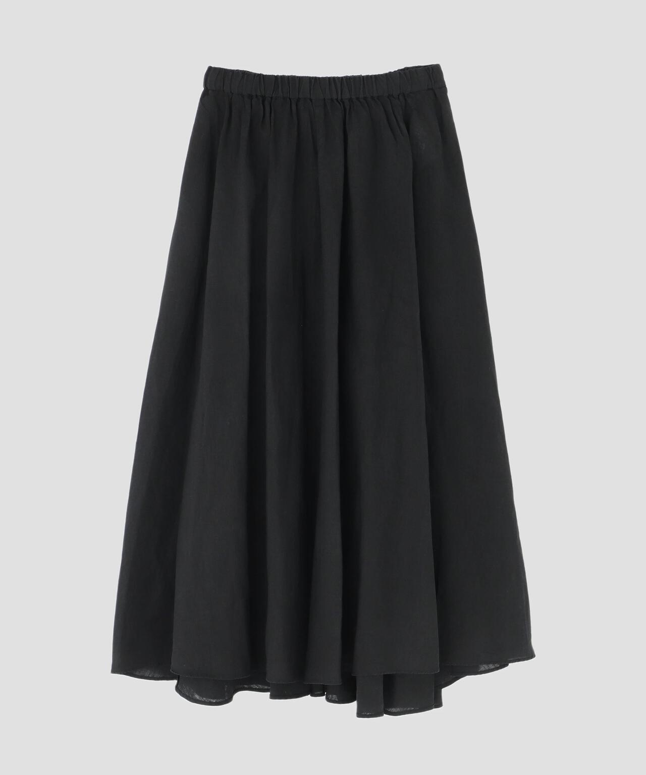ATON / NATURAL DYED LINEN LAWN GATHERD SKIRT