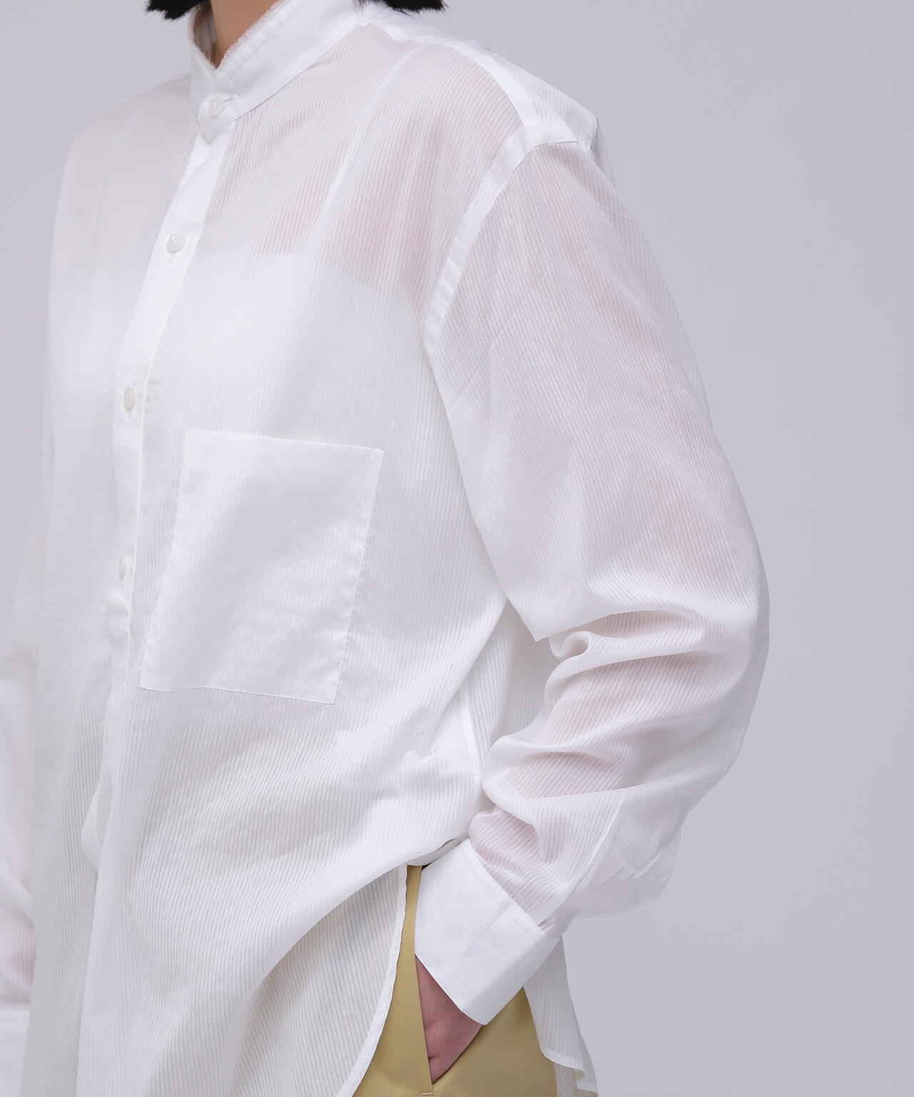 Cristaseya / HANDMADE FRINGED MAO COLLAR SHIRT