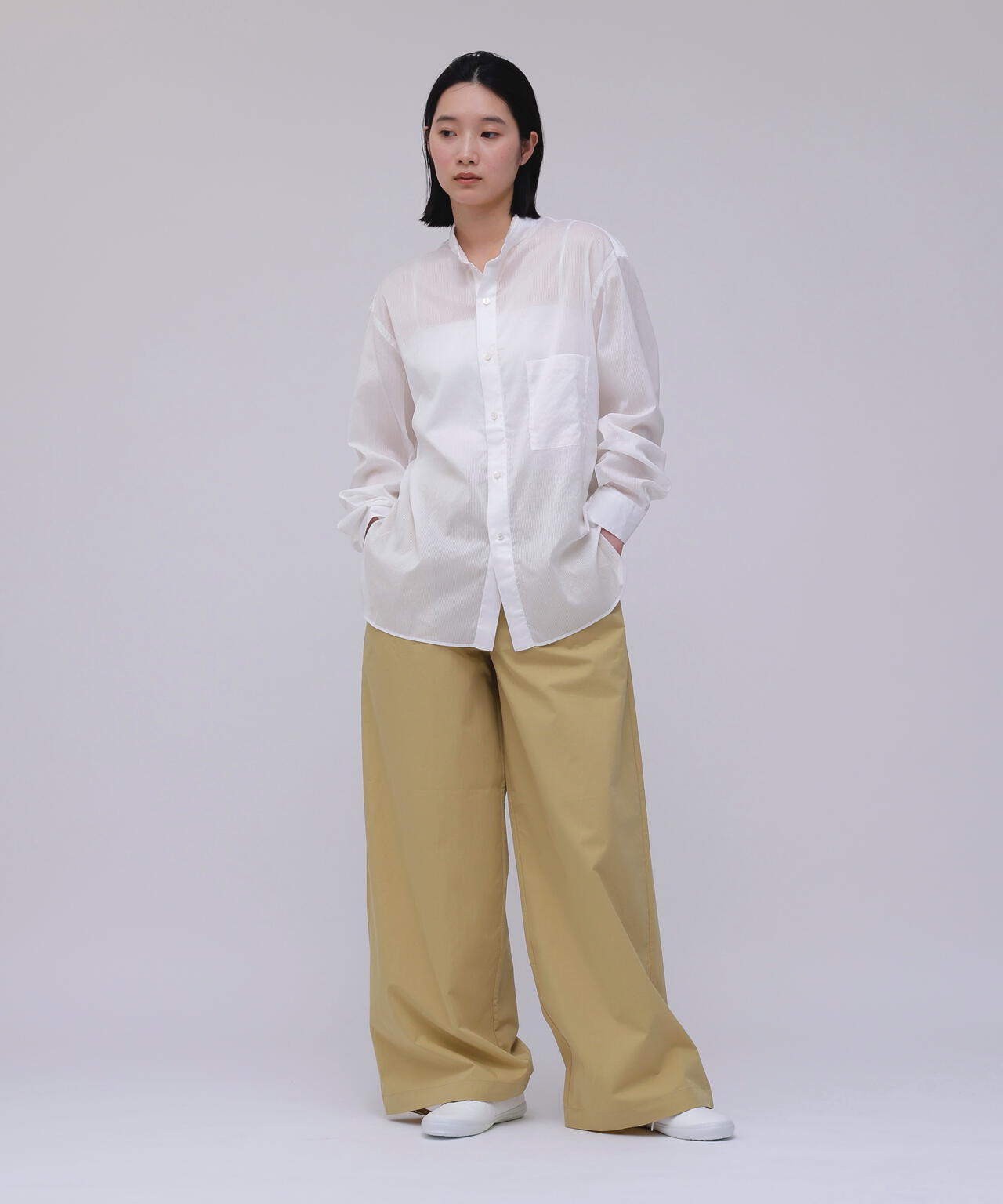 Cristaseya / HANDMADE FRINGED MAO COLLAR SHIRT
