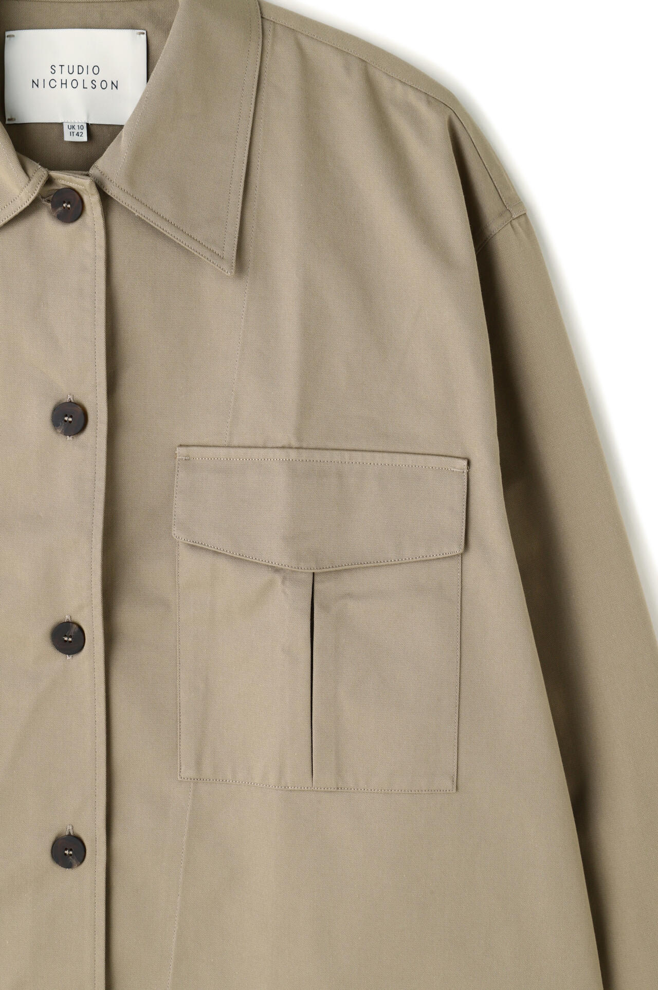 STUDIO NICHOLSON / SOFT TECHNICAL TWILL MILITARY OVER SHIRT