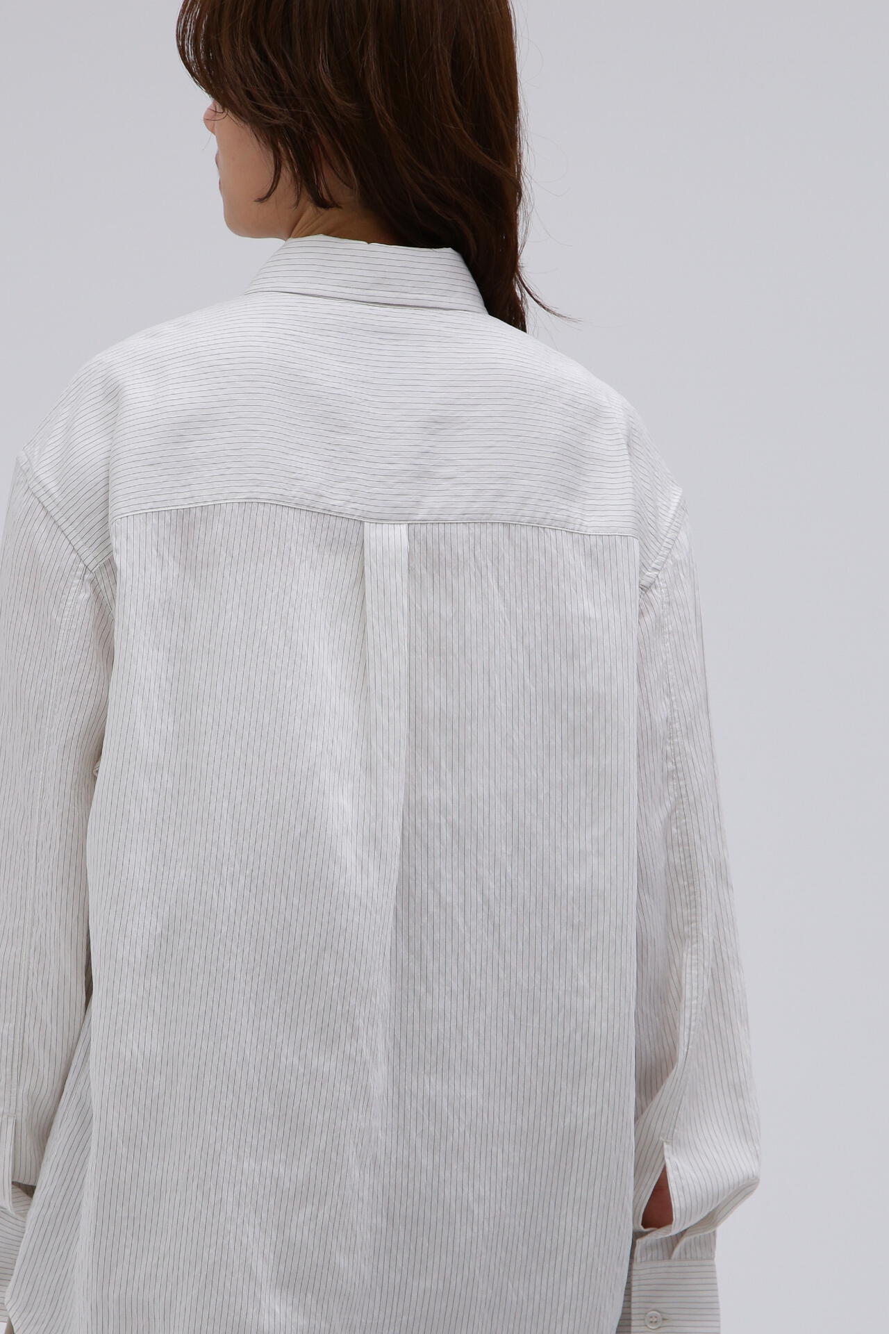 STUDIO NICHOLSON / CRINKLE FINE STRIPE OVERSIZED CLASSIC SHIRT