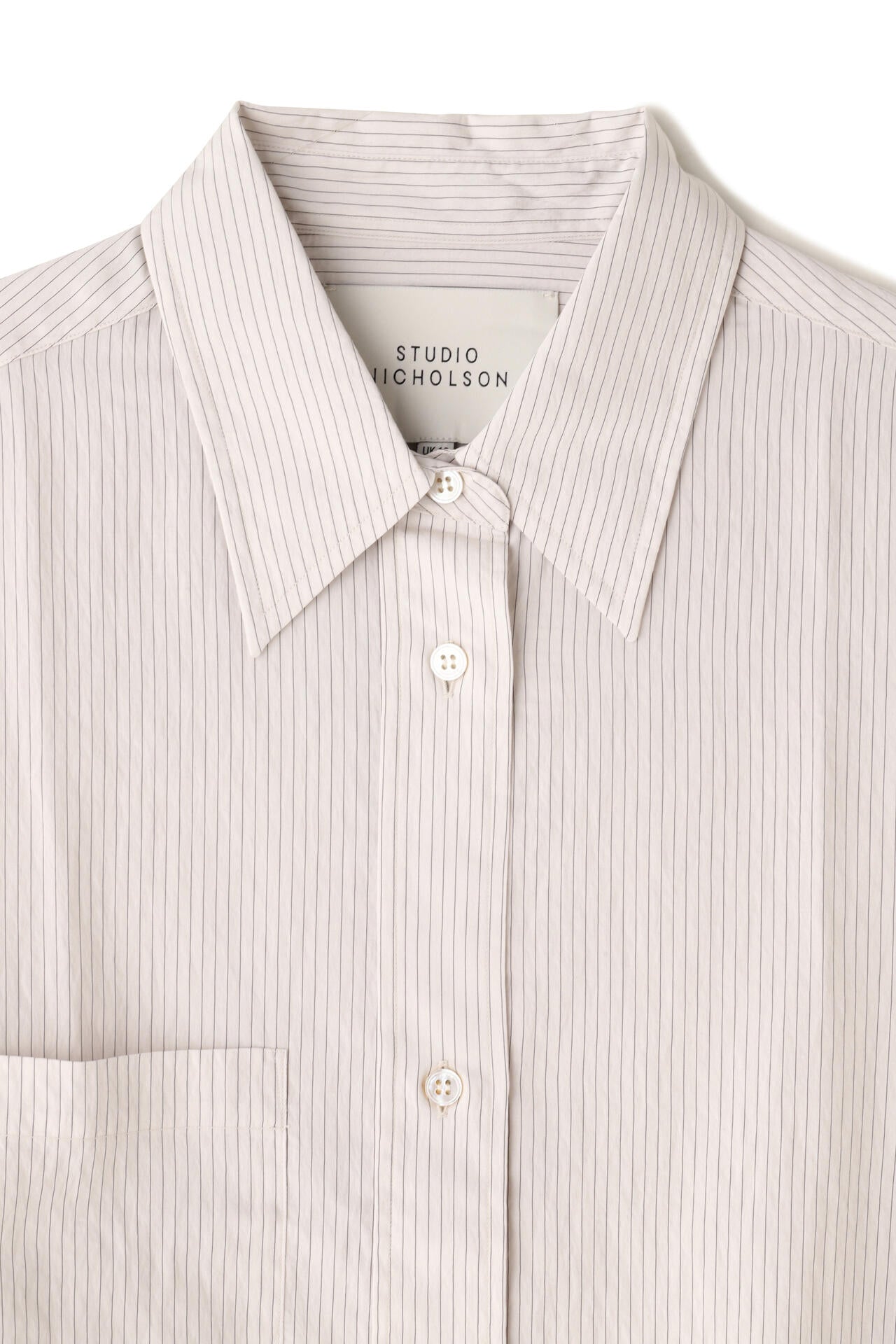 STUDIO NICHOLSON / CRINKLE FINE STRIPE OVERSIZED CLASSIC SHIRT