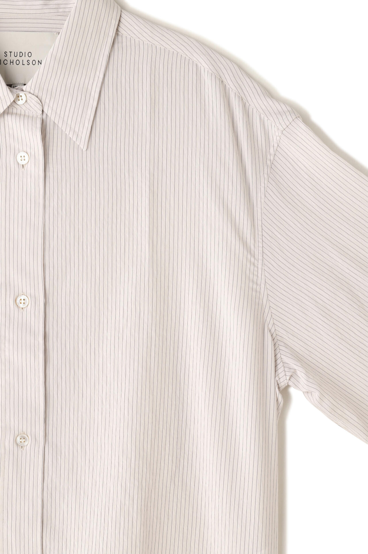 STUDIO NICHOLSON / CRINKLE FINE STRIPE OVERSIZED CLASSIC SHIRT