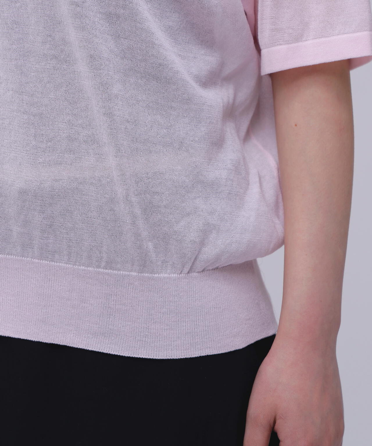 ATON / COMPACT COTTON SKIPPER POLO SWEATER