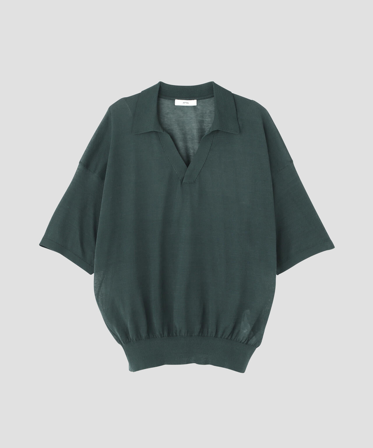 ATON / COMPACT COTTON SKIPPER POLO SWEATER