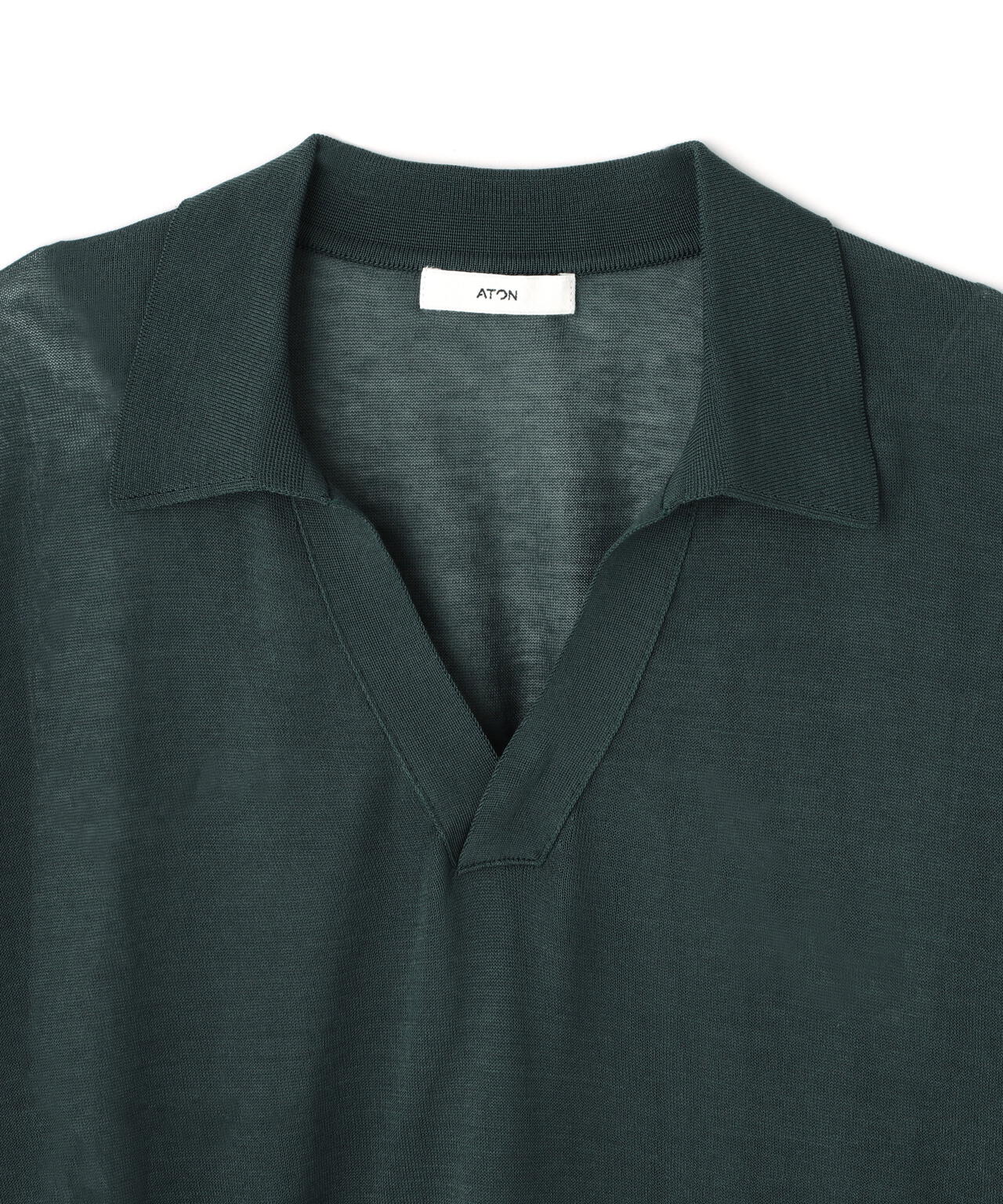 ATON / COMPACT COTTON SKIPPER POLO SWEATER